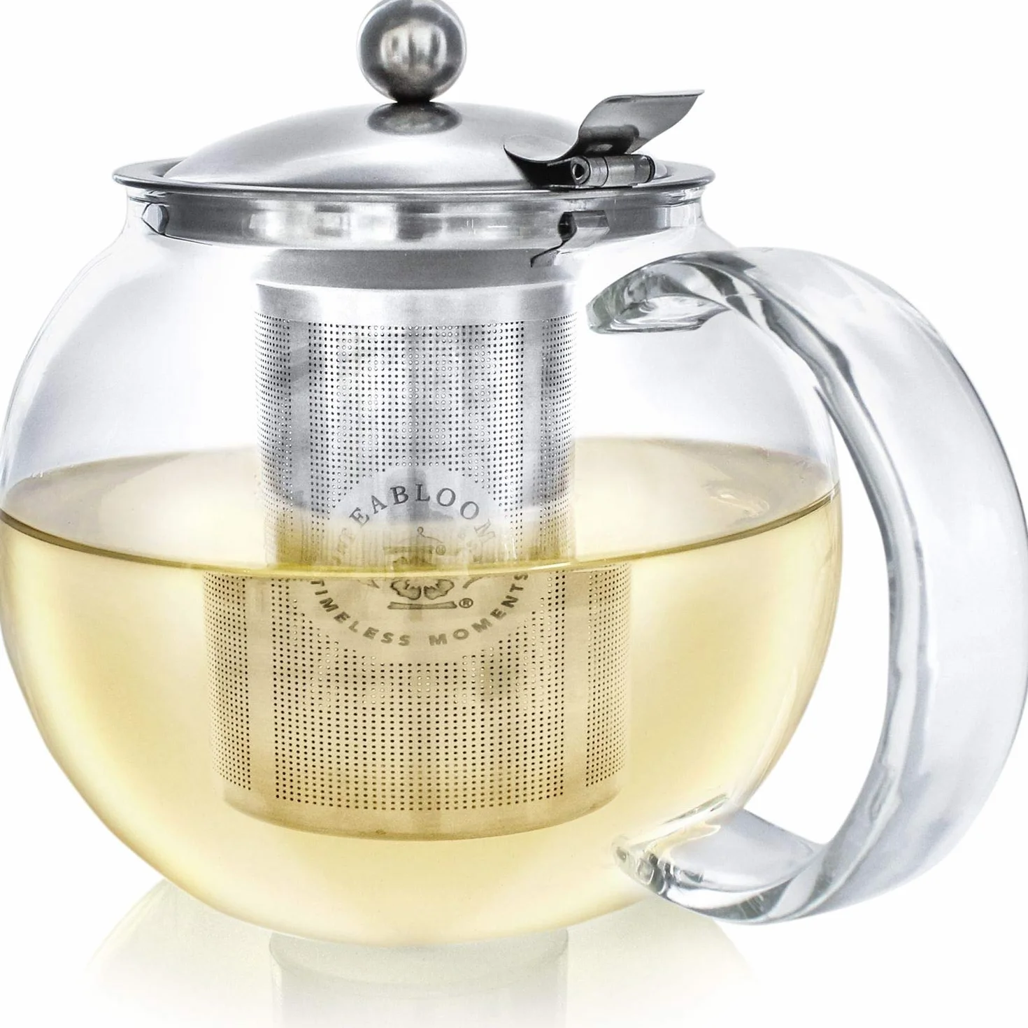 Teabloom Classica - żaroodporny szklany czajniczek 1200 ml - wyjmowany zaparzacz ze stali nierdzewnej 1,2 l