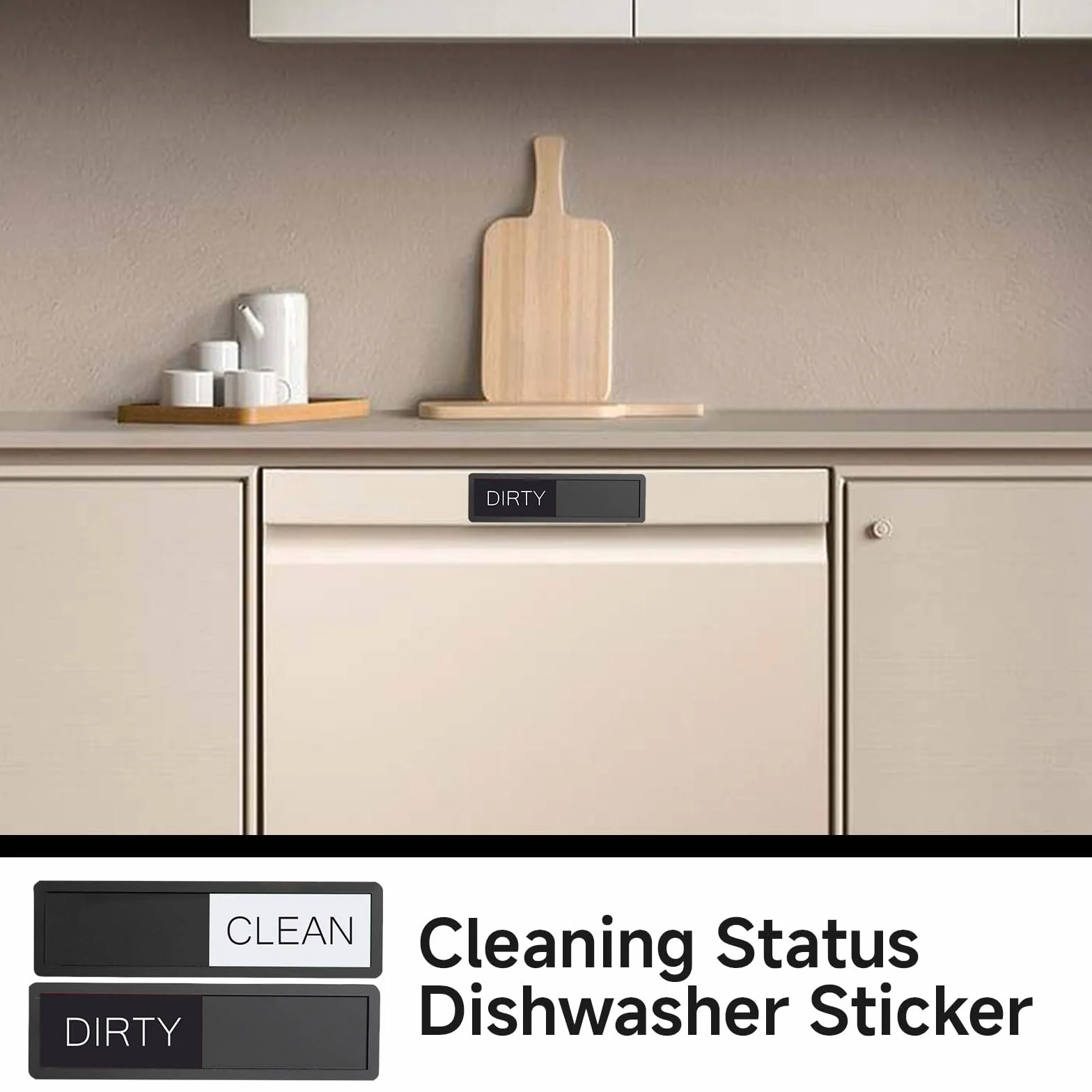 GlamRays Dirty Clean magnes do zmywarki, znak do zmywarki, czysty brudny znak magnes do zmywarki (czarno-biały)