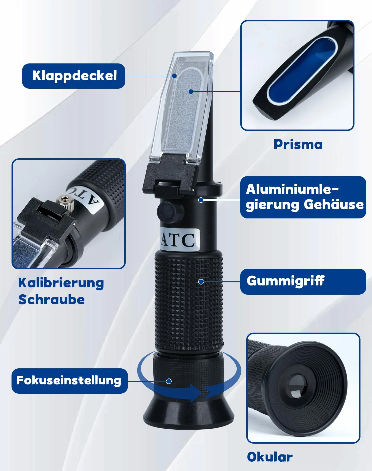 Refraktometr 4 w 1 do glikolu etylenowego G11/G12, propylenowego G13, AdBlue DEF, kwasu