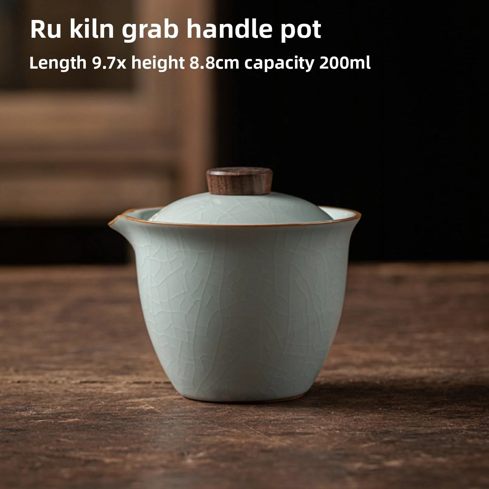 Gaiwan zestaw do herbaty ręczny czajniczek ceramiczny, 200 ml, miska do herbaty Ruyao Kungfu zestaw do herbaty błękitny