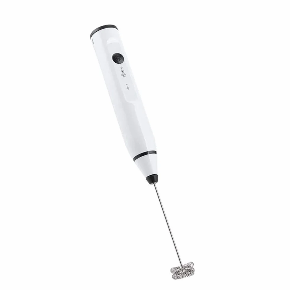 ISTOVO Mini Elektryczny Ręczny Spieniacz do Mleka z Elektrycznym Ekspresem USB Mikser do Ubijania do Spieniacza Mleka Cappuccino Biały