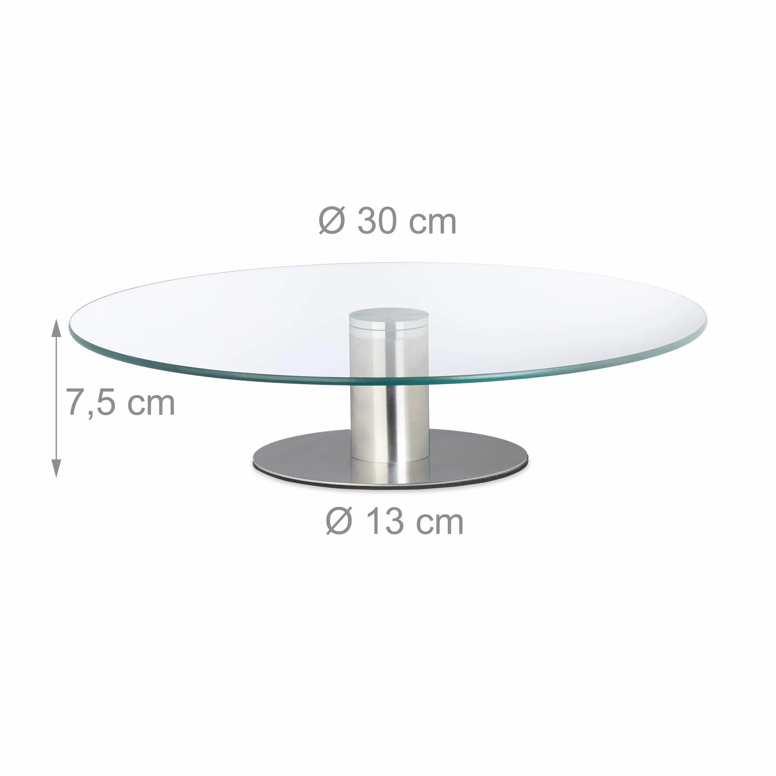 Relaxdays Obrotowa Patera Na Tort, Szkło, Bezbarwny, Ø 30 cm