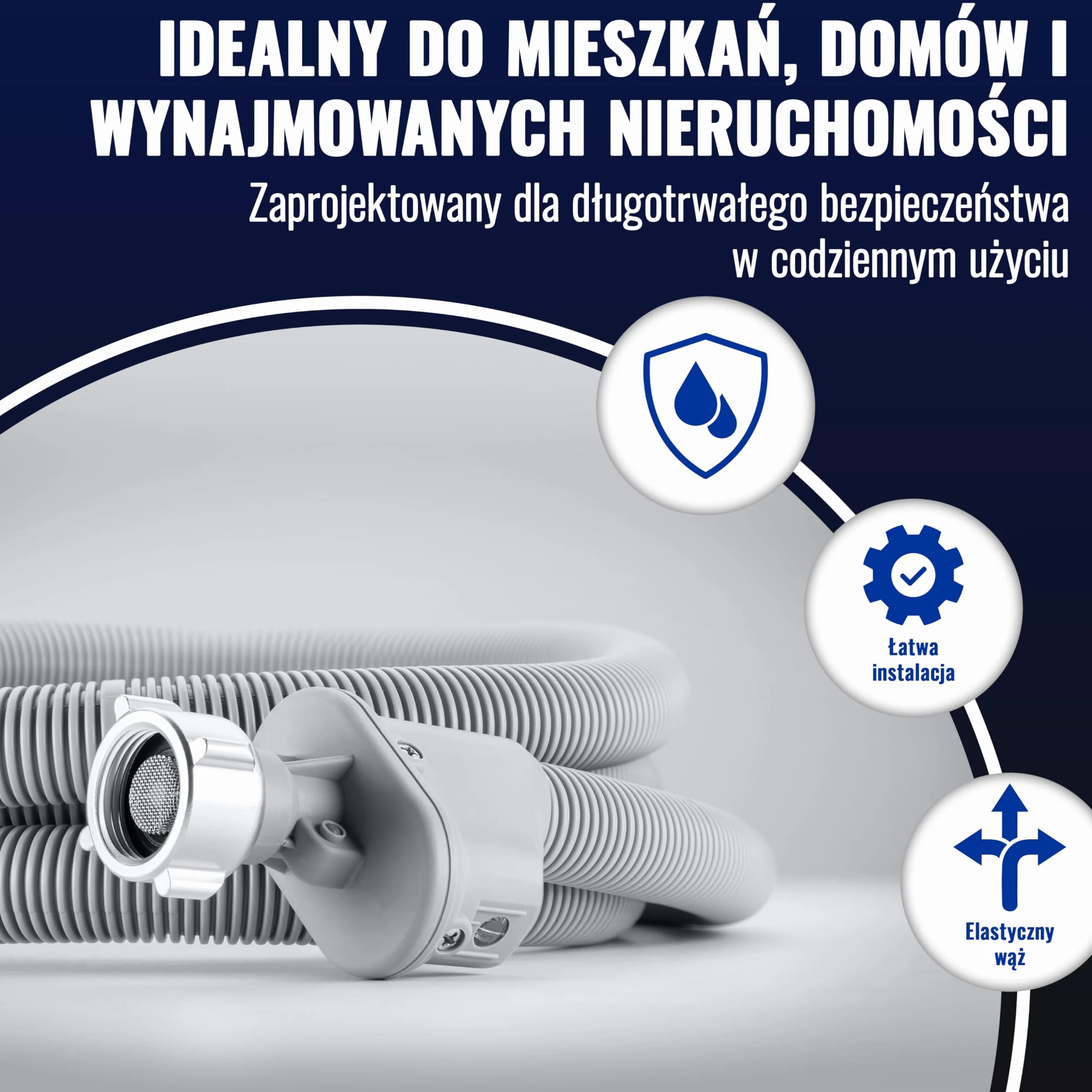 Poppstar 1,5m wąż do pralki (wąż dopływowy z funkcją Aquastop do pralki lub zmywarki), ze złączem 3/4 cala