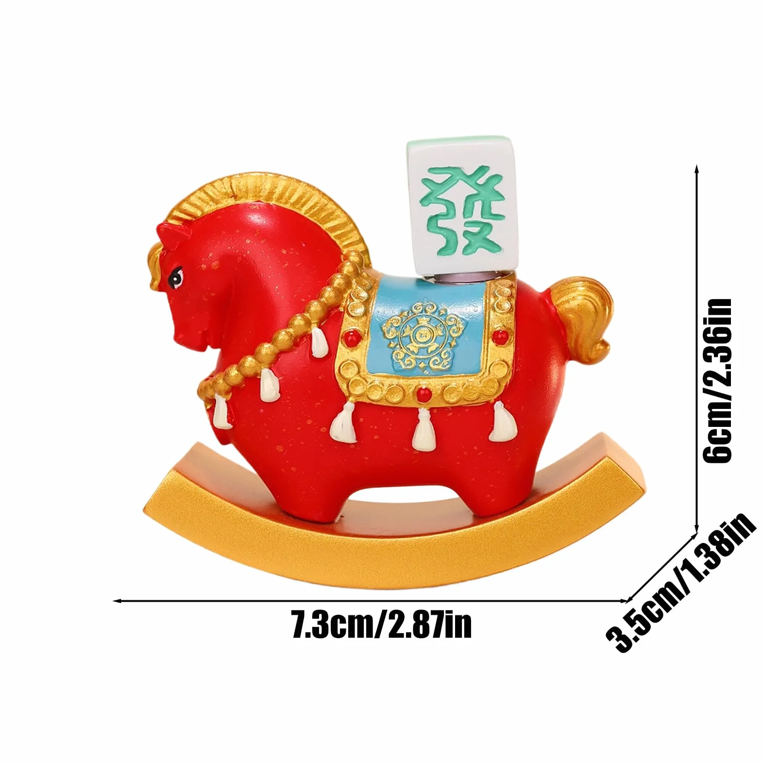 Chinese Horse Figurine - Resin Collectible Statue 12x8cm Handcrafted for Chinese New Year