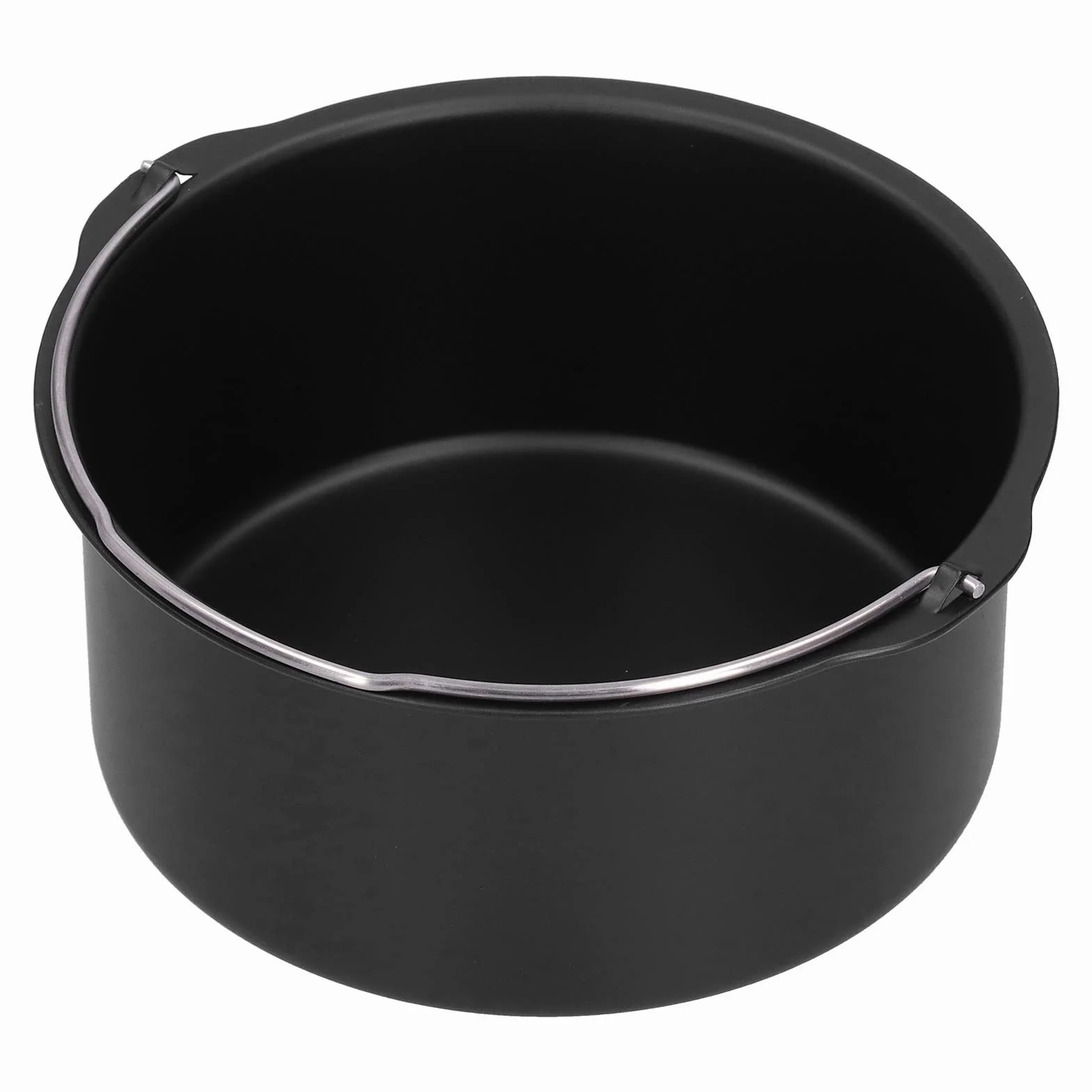 Beczka na ciasto, stal węglowa, nieprzywierająca, okrągła, nie-warstwowa, patelnie, chleb, ciasto, elektryczne akcesoria do smażenia, 20,3 cm, głęboki kosz na części i akcesoria, z uchwytem do
