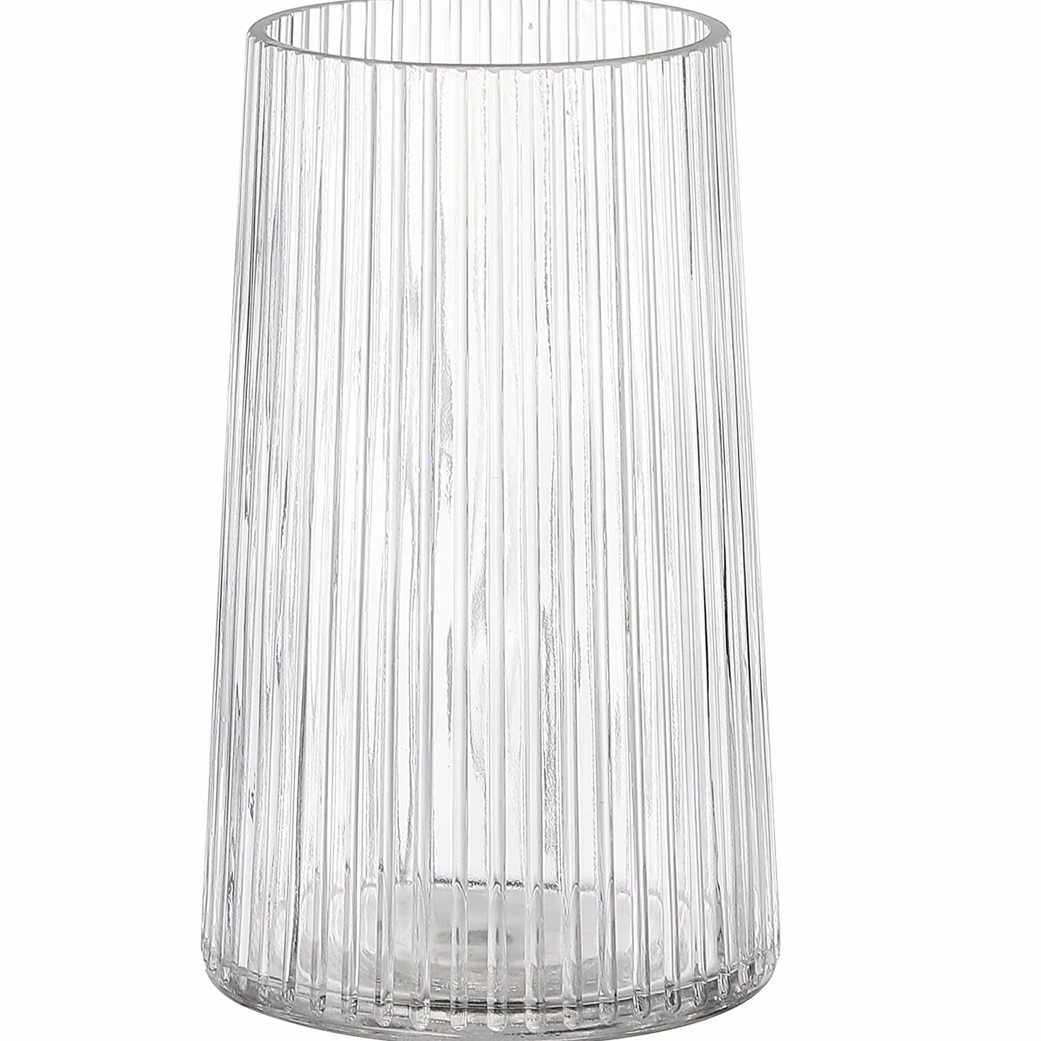 Wazon z przezroczystego szkła na kwiaty, wazon na kwiaty, nowoczesne prążkowane wazony do salonu, jadalni, stolika kawowego, biura, na ślub, 20 cm