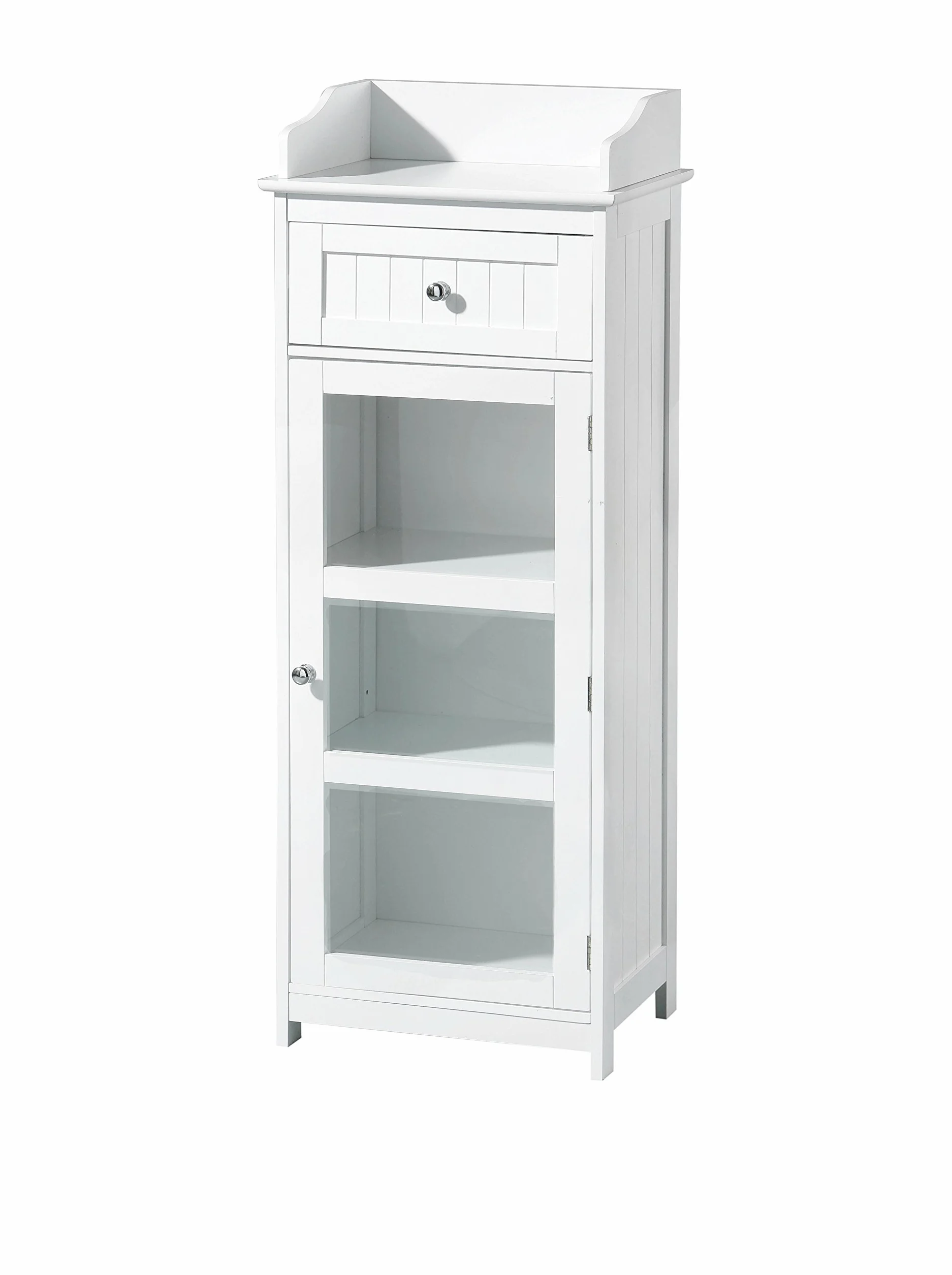 Premier Housewares Portland wolnostojąca komoda z drzwiami i szufladą, 119 x 45 x 33 cm, biała, MDF, biała, 33 x 45 x 119