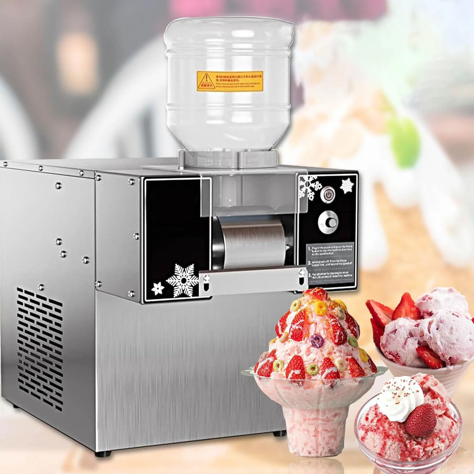 120kg/24h Mini Snow Ice Maker Shaver Machine Europe Snowflake Ice Machine Korea Bingsu Machine Snowflake Ice Shaving Machine,Mechanical-180KG