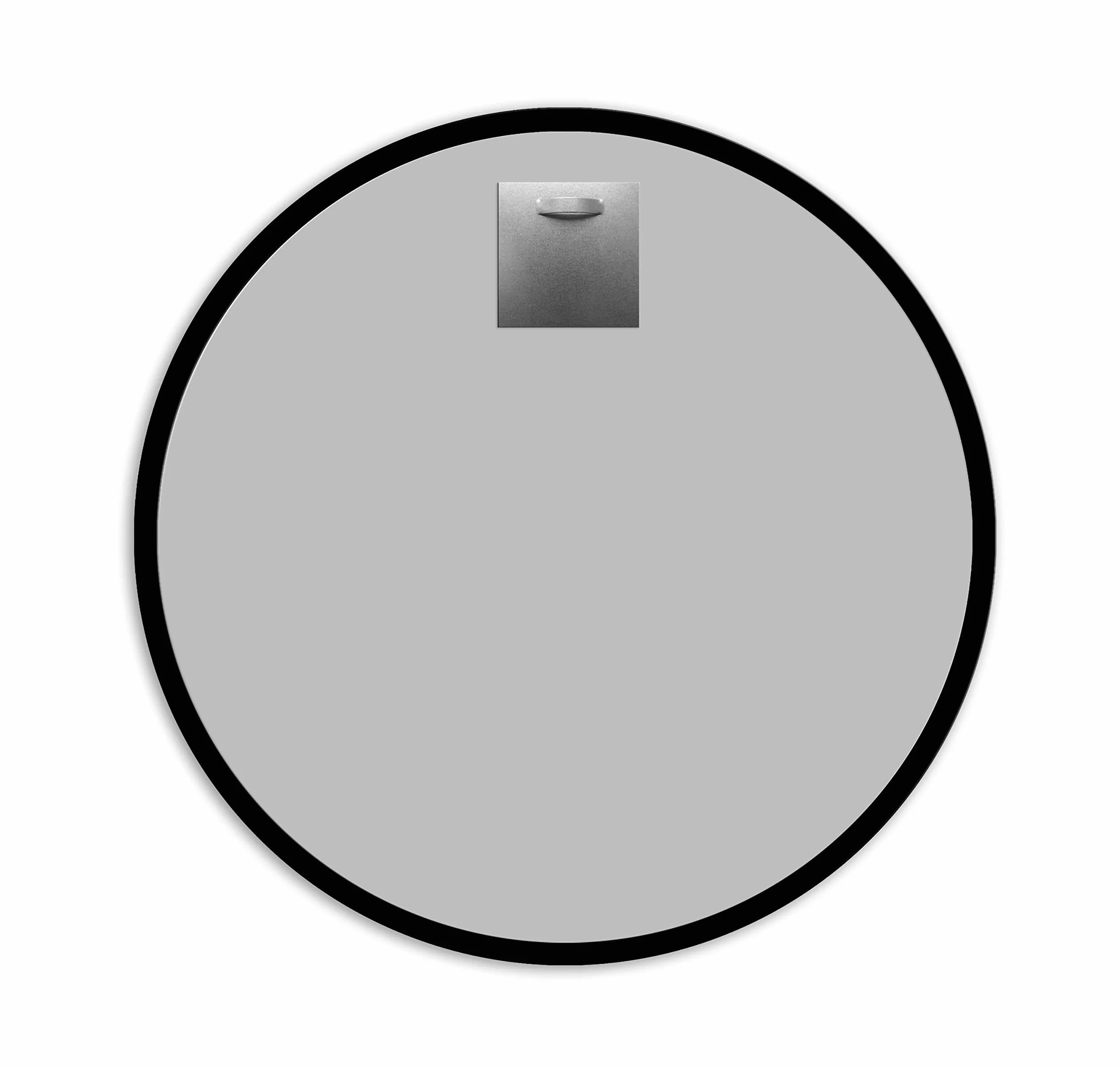 Ramix Lustro ścienne w malowanej proszkowo ramie aluminiowej, czarne, prostokątne, okrągłe, do salonu, sypialni, łazienki, garderoby, korytarza (średnica 40cm)