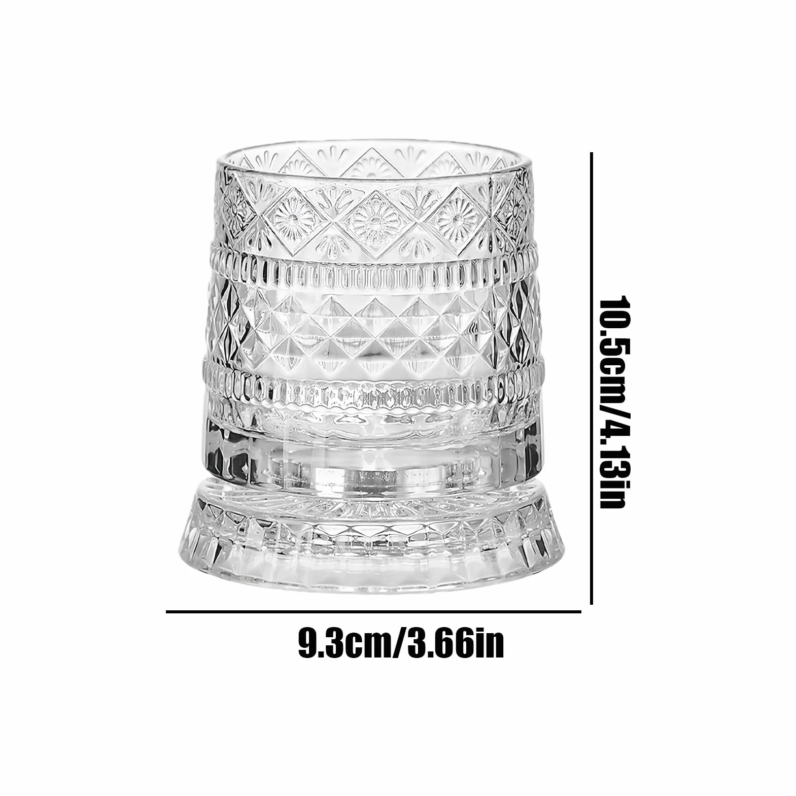 Rotating Whiskey Glass - Old Fashioned Glasses with Swivel Base for Gentle Rotation, Heavy Base Design for Stability