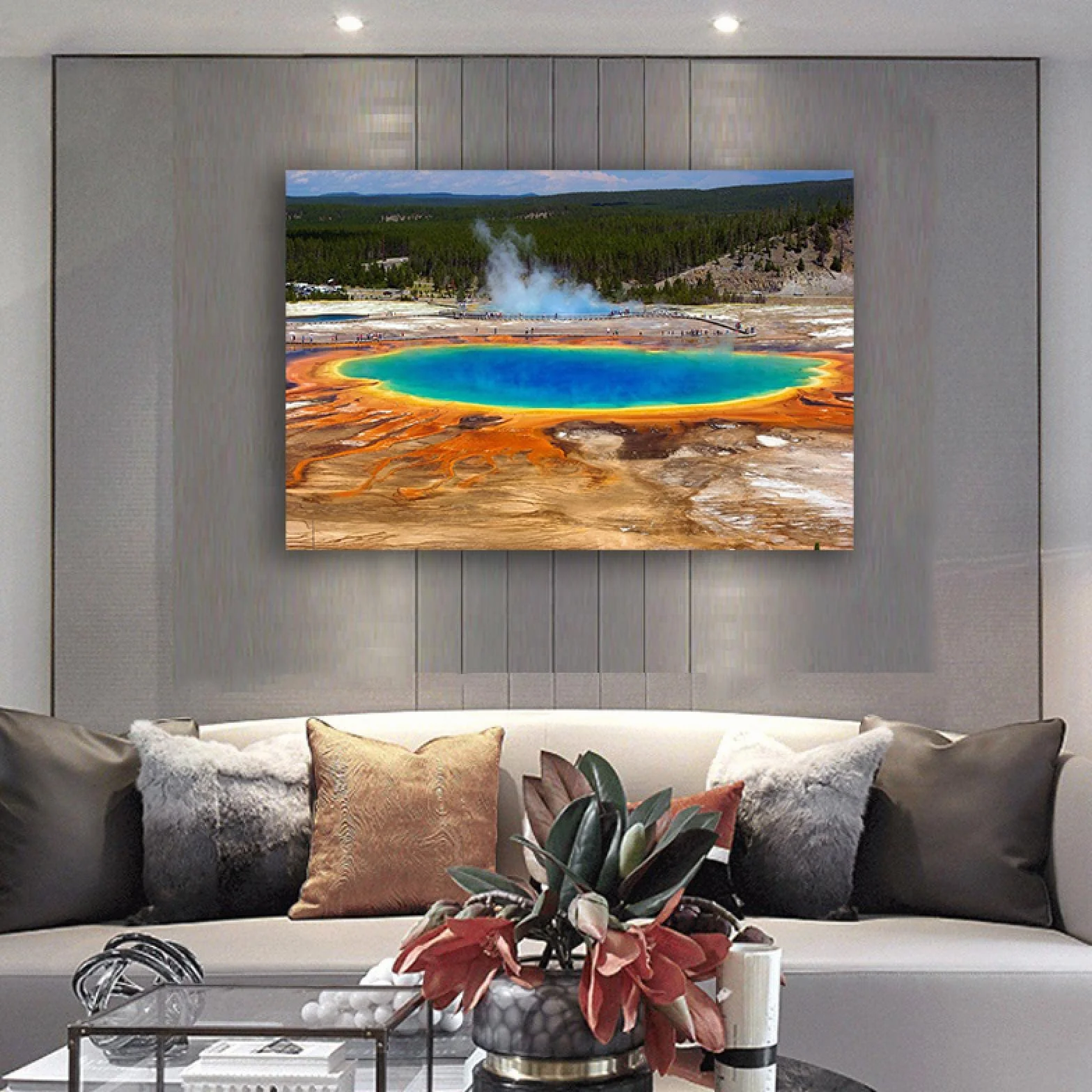 Park narodowy Yellowstone płótno sztuka ścienna krajobraz obrazy - obrazy panoramiczne nadruk na płótnie natura plakat artystyczne wydruki ścienne do dekoracji salonu 70 x 100 cm bez ramy