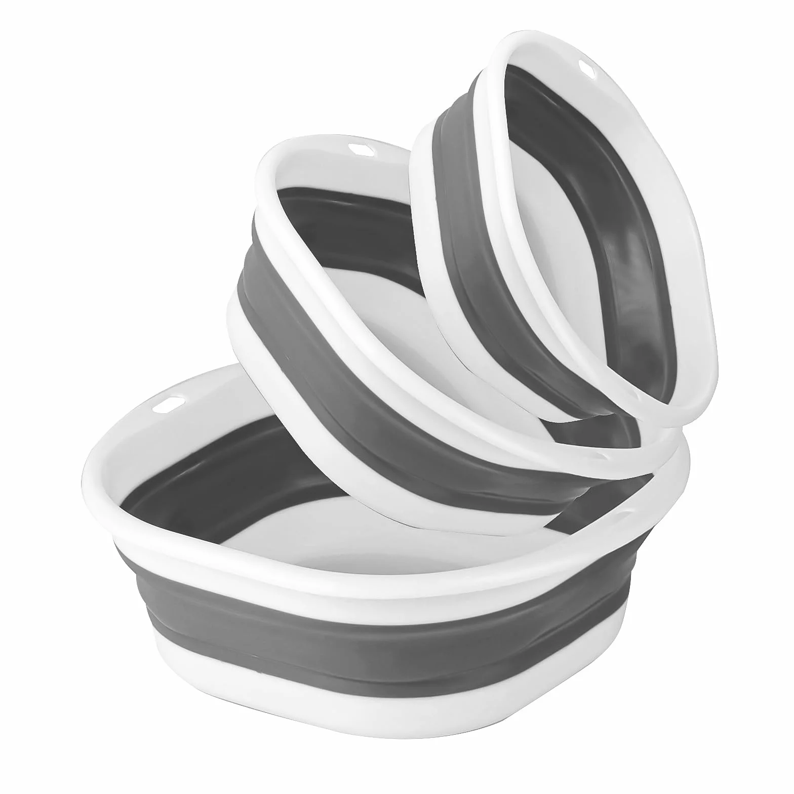 Zestaw 3 basenów do mycia, miska do płukania, składana umywalka, składany wiadro, przenośna umywalka do prania, oszczędzająca miejsce plastikowa umywalka do kuchni kempingowej