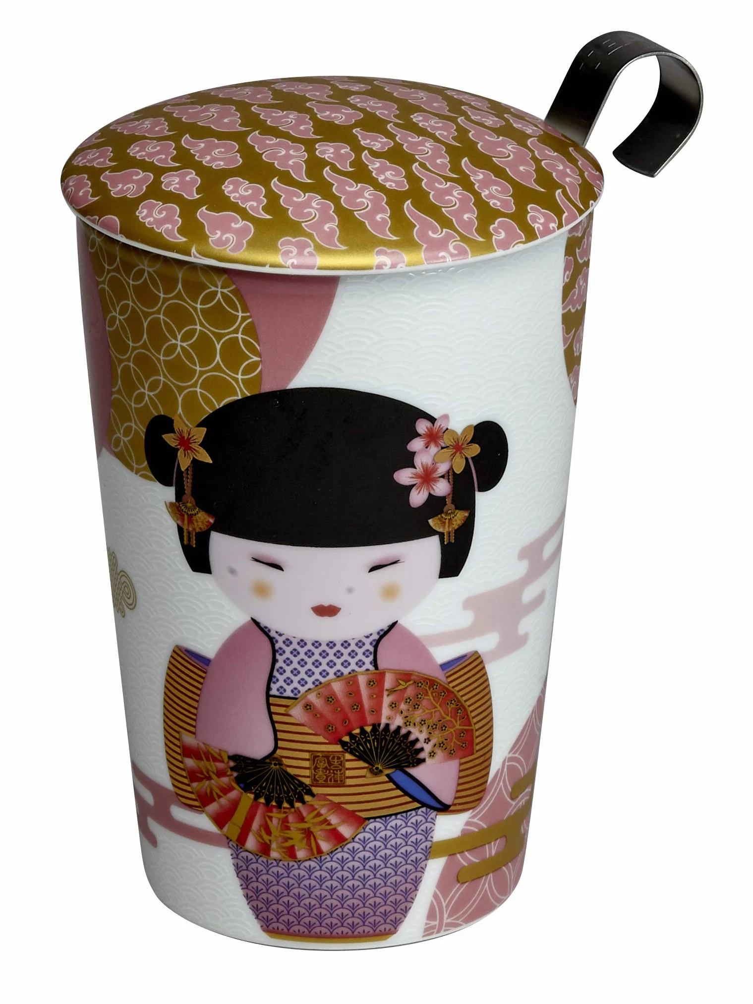 TEAEVE 350 ml różowy dzbanek z herbem ze stali nierdzewnej i pokrywką