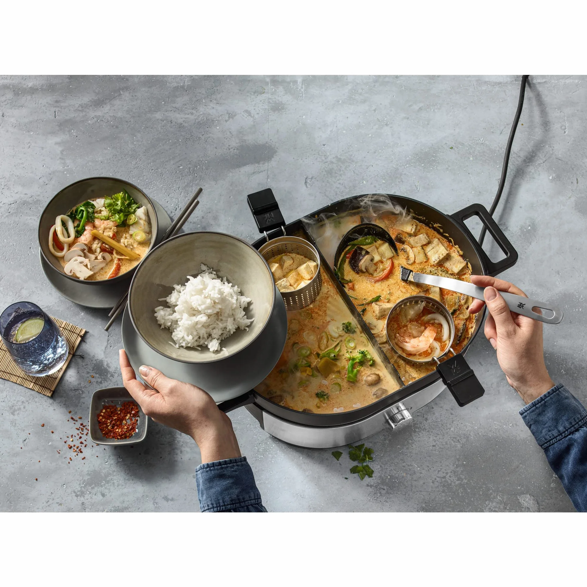 WMF Lono Hot Pot & parowar elektryczny 3,6 l, 1700 W, stal nierdzewna matowa