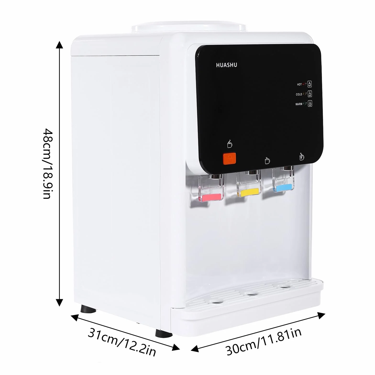Elektryczny dystrybutor wody 500 W, dystrybutor ciepłej i zimnej wody, pojemność 4,5-18,9 l, trzy lampki kontrolne, do gospodarstwa domowego, studia fitness, kuchni, mieszkania