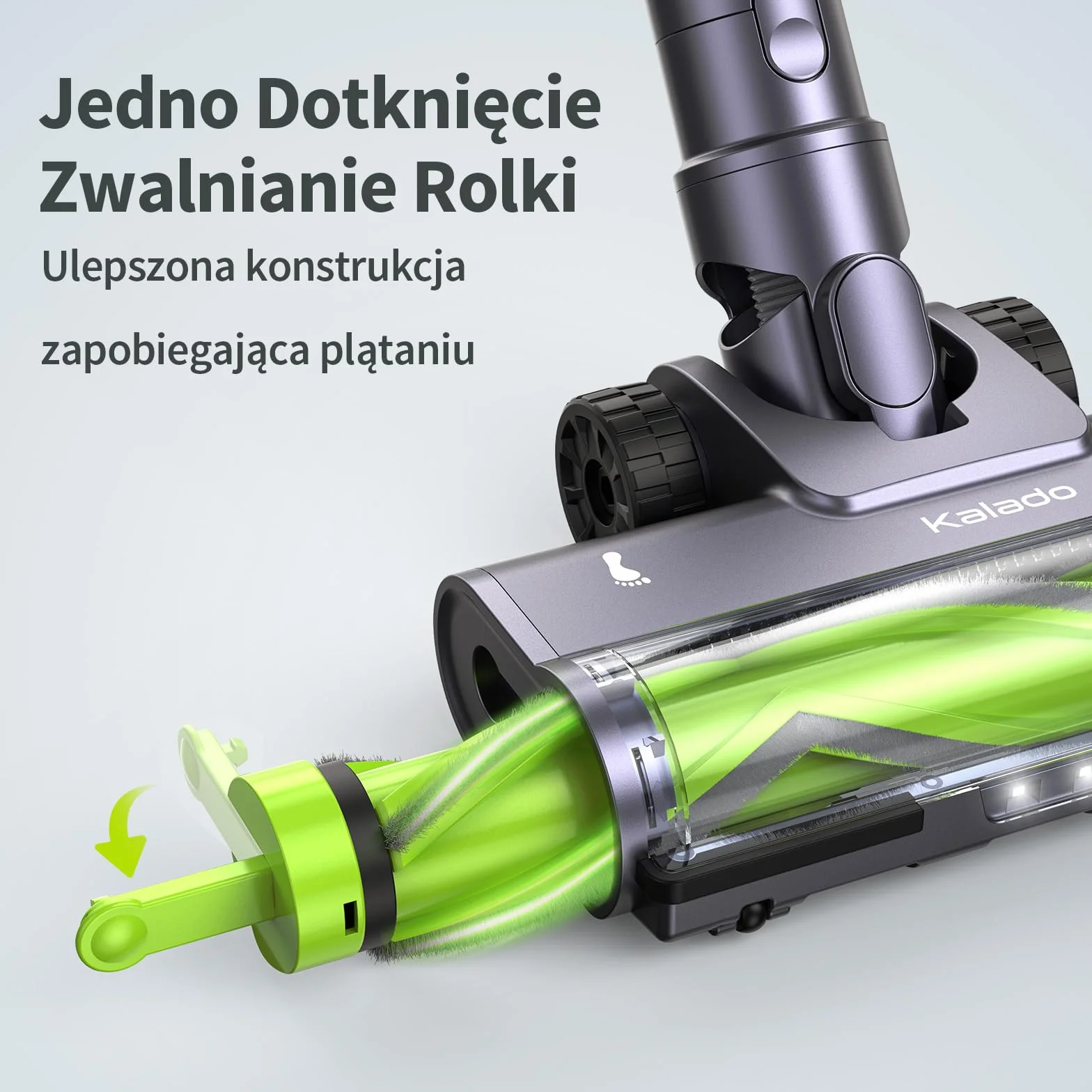 kalado Odkurzacz Bezprzewodowy KCV600, 10 w 1 Odkurzacze Pionowe 480W 33Kpa, Wymienną Baterią 50 Mins, Ekran Dotykowy LED, Przedłużony Drążek Teleskopowy, Do Twardych Podłóg, Dywanów, Włosy
