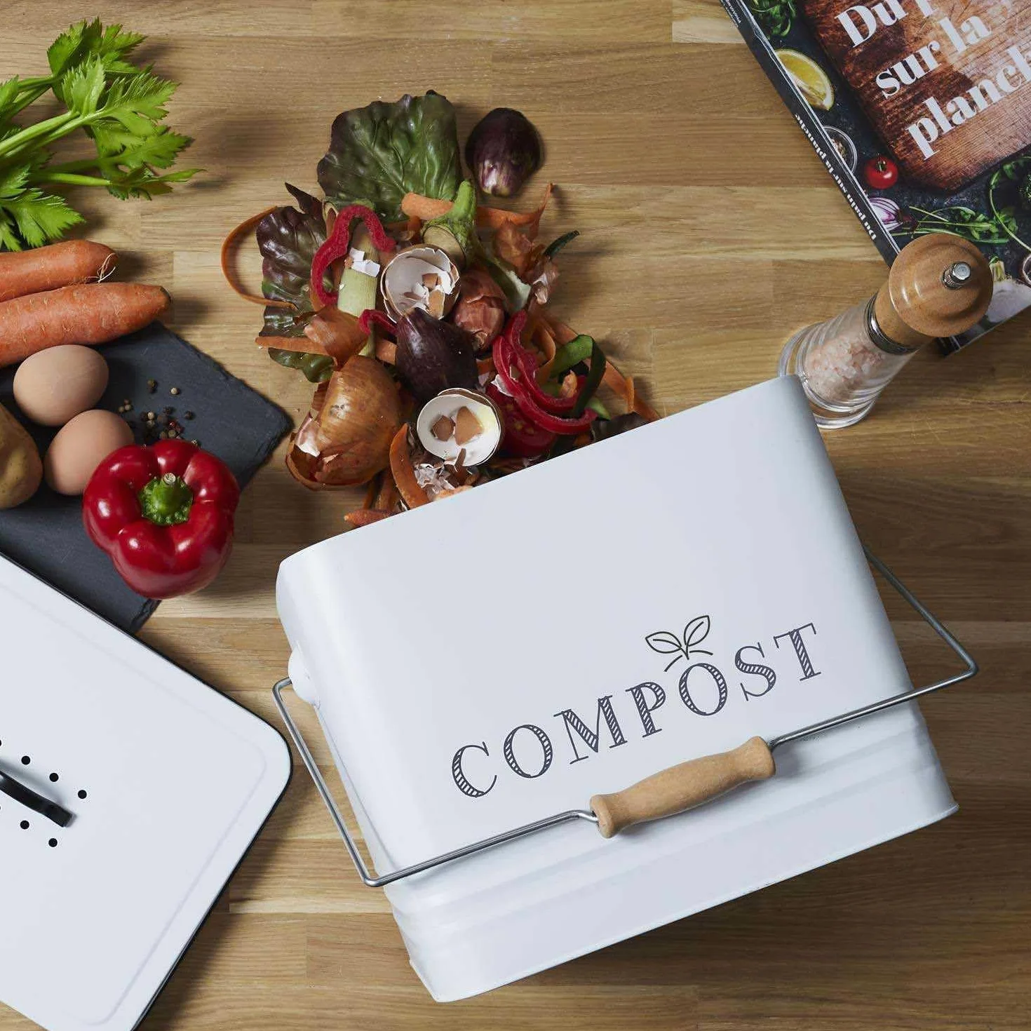 Vintage Kitchen Compost Bin 10 Litres