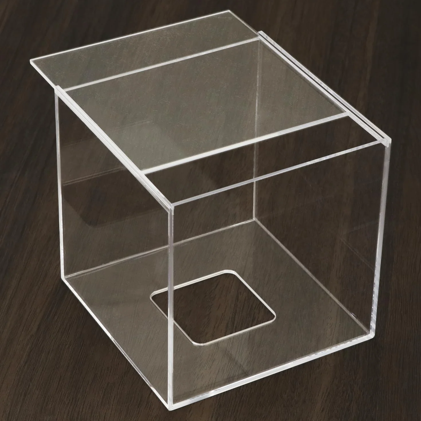 QWORK® Nowoczesne akrylowe pudełko na chusteczki 14 * 14 * 14 cm - białe, kwadratowe pudełko na chusteczki do twarzy do łazienki, kuchni