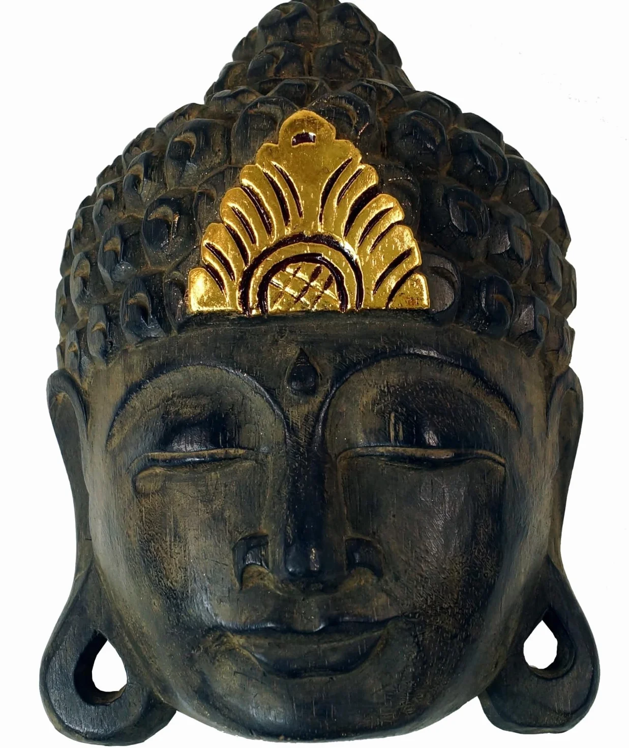 GURU SHOP Maska Budda ze złotą ozdobą w 3 rozmiarach, rozmiar: 43 cm, Budda