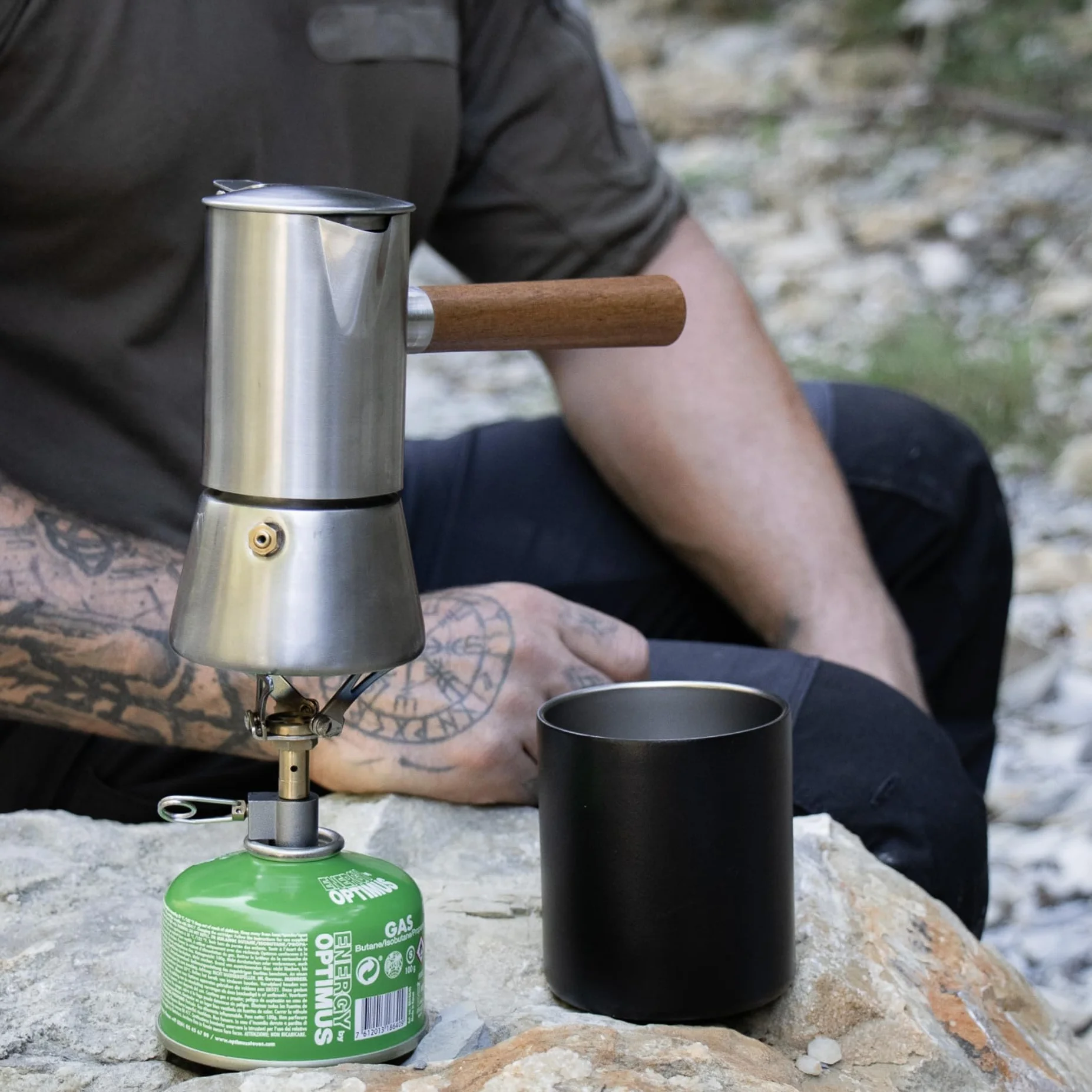 LAMBDA COFFEE VESUV zaparzacz do espresso ze stali nierdzewnej, nadaje się do kuchenek indukcyjnych, do użytku wewnątrz i na zewnątrz (200 ml – 3-4 filiżanki), dzbanek do kawy, indukcyjny