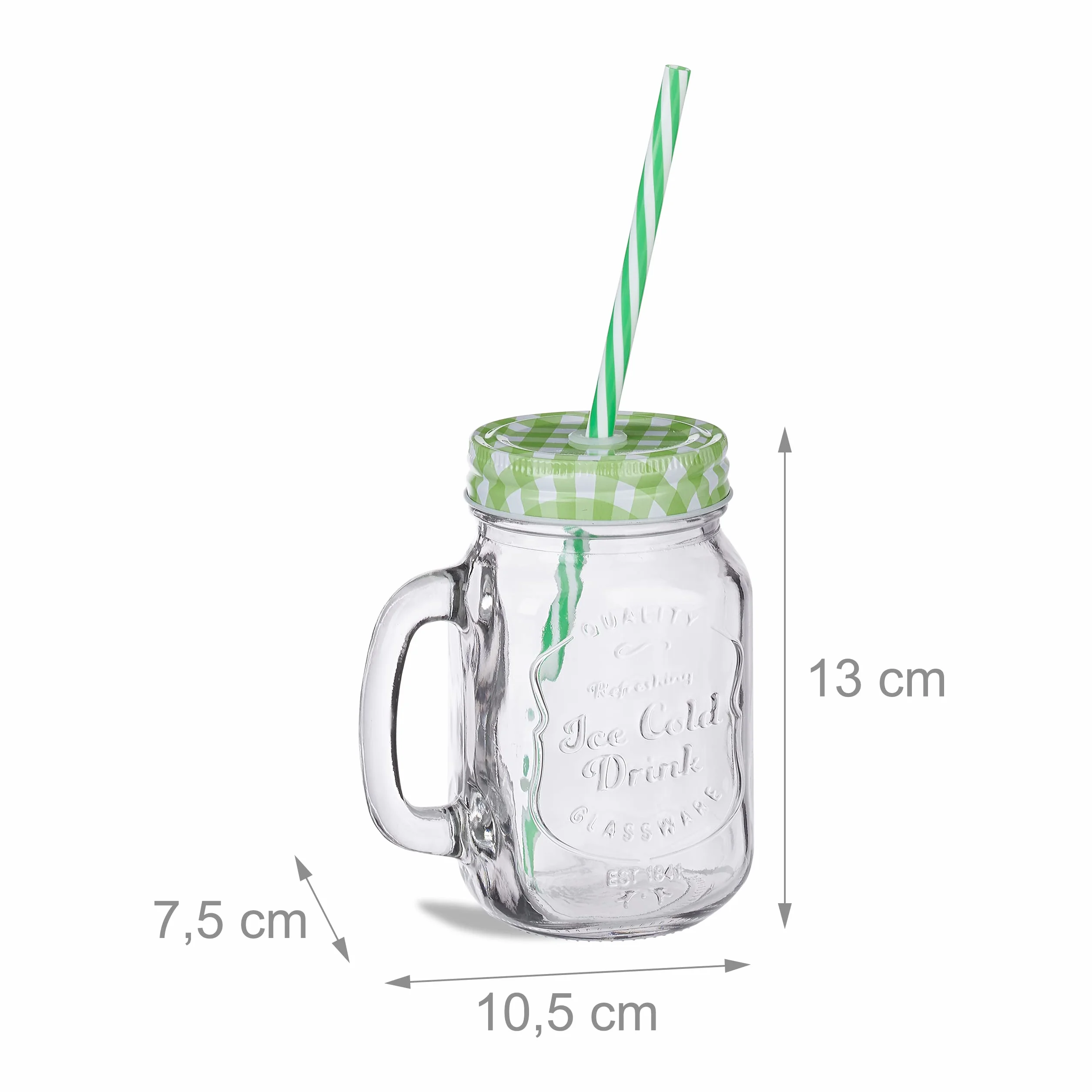 Relaxdays, Kolorowe szklanki do napojów ze słomką, zestaw 8 sztuk, 400 ml, gastronomiczne pokrywki z uchwytem, zestaw 8 sztuk (1 opakowanie)