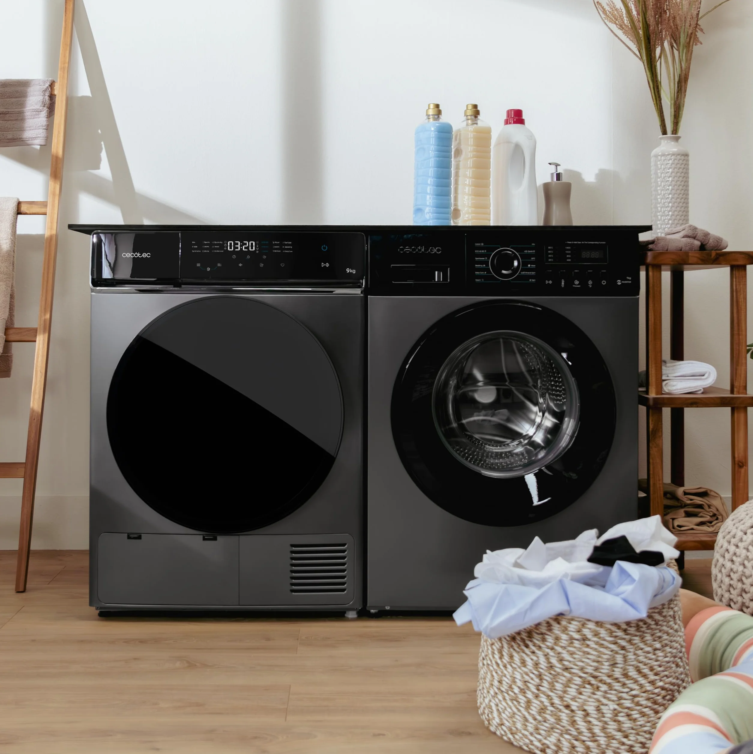 Cecotec Suszarka z pompą ciepła - 9 kg - Bolero DressCode Dry 9400 Steel A+++. 600 W, niskie zużycie energii, Full Touch, Easy Iron, 15 programów, automatyczne suszenie i bęben ze stali nierdzewnej