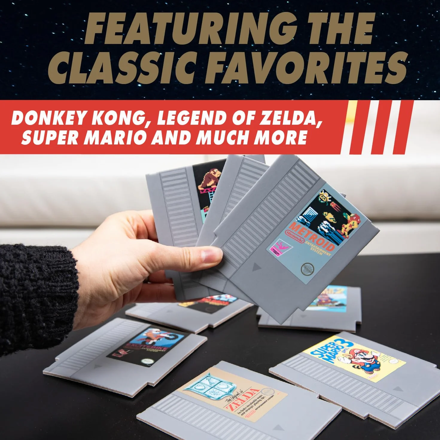 Paladone PP3931NN Nintendo NES podkładki pod napoje – zestaw 8 sztuk, wielokolorowe, 9 x 1 x 10 cm