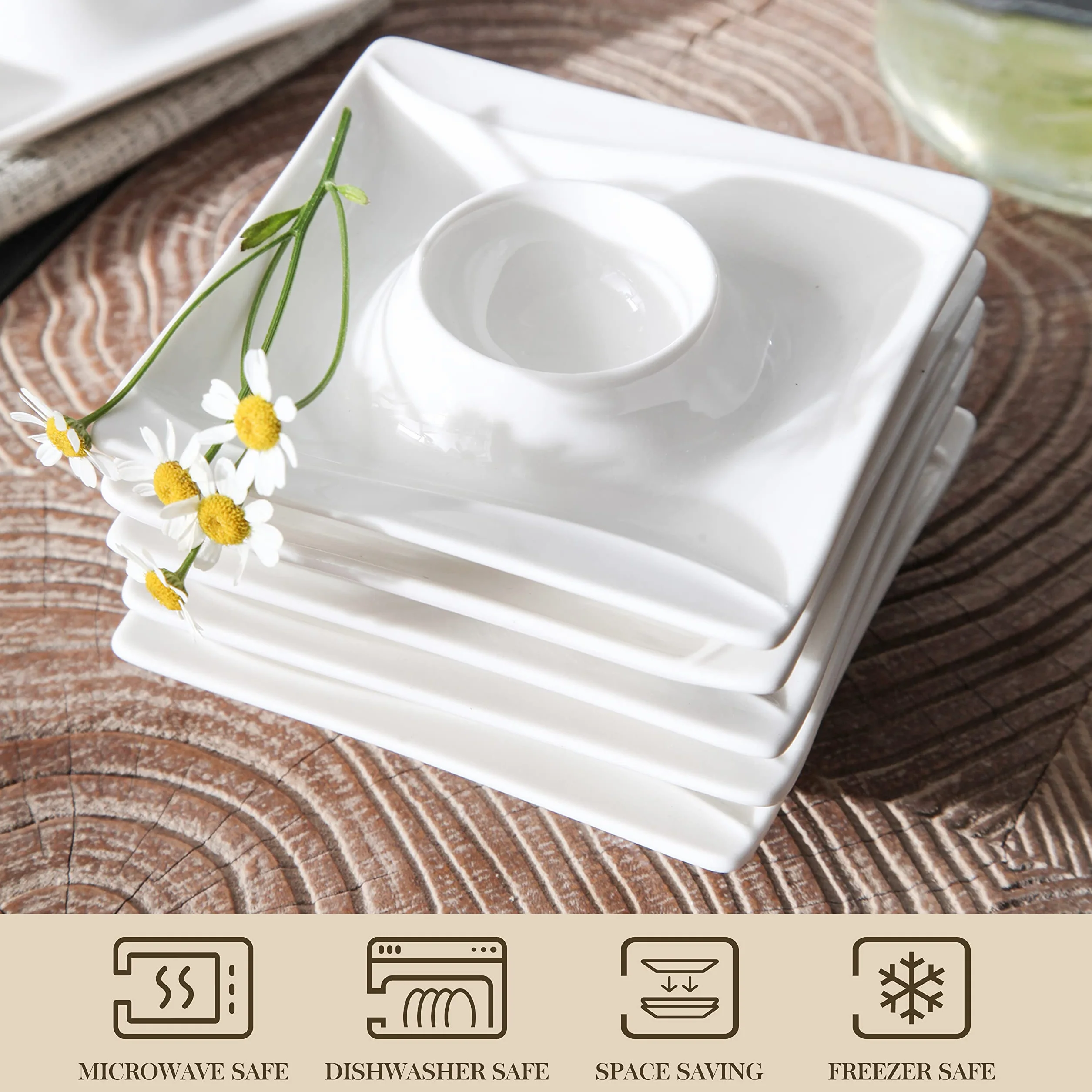 MALACASA Flora Podstawka do jajek chińska porcelana 11,5 cm 6 szt.