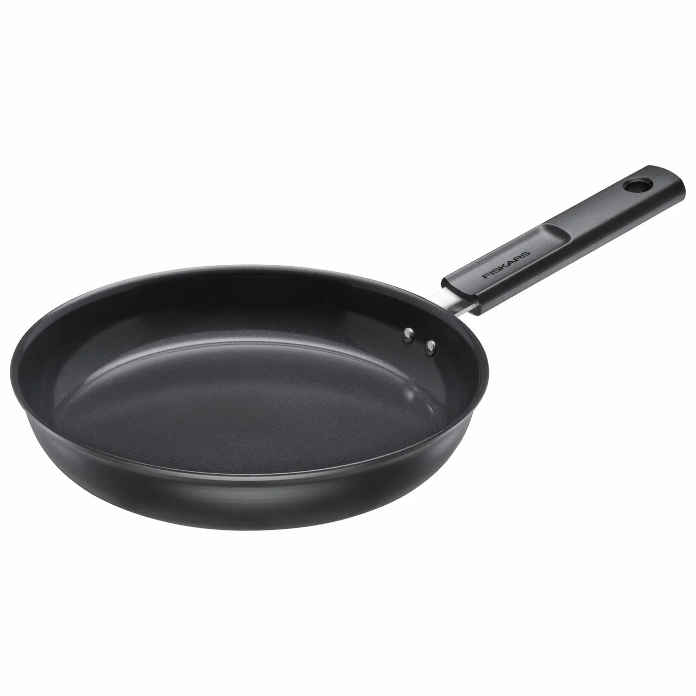 Fiskars Patelnia, Hard Face, średnica 24 cm, odpowiednia do wszystkich płyt grzewczych, powłoka nieprzywierająca, odporna na zarysowania, aluminium/plastik, czarna, 1075458