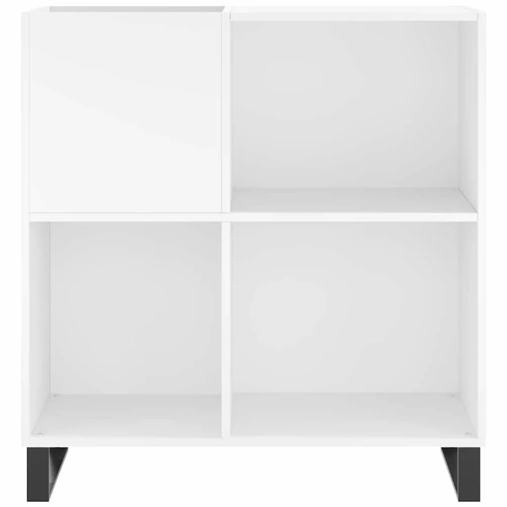vidaXL Szafka na płyty, biała, 84,5x38x89 cm, materiał drewnopochodny, szafka na winyle, szafka RTV, szafka pod TV, szafka na płyty winylowe