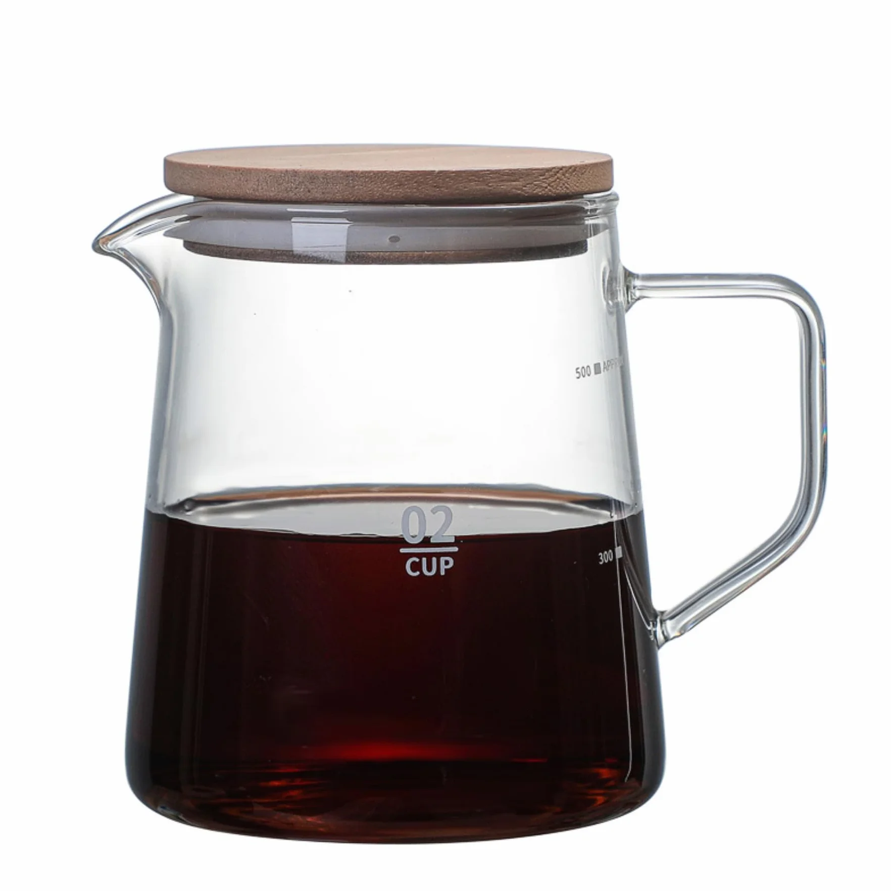 VOBOR dzbanek do kawy ze szkła z pokrywką, 500 ml Przezroczysty dzbanek ze szkła odporny na wysokie temperatury, zaparzacz do kawy do herbaty, kawy i napojów zimnych