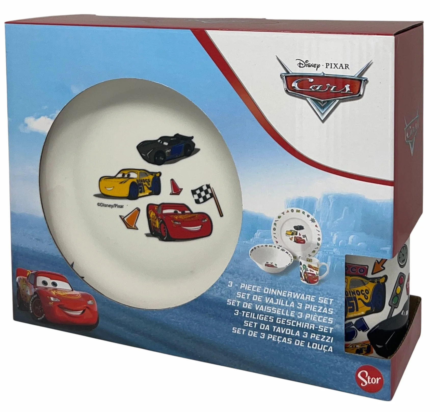 CARTOON 3-częściowy zestaw ceramiczny Disney Cars miska miska talerz zastawa stołowa dla dzieci zestaw obiadowy