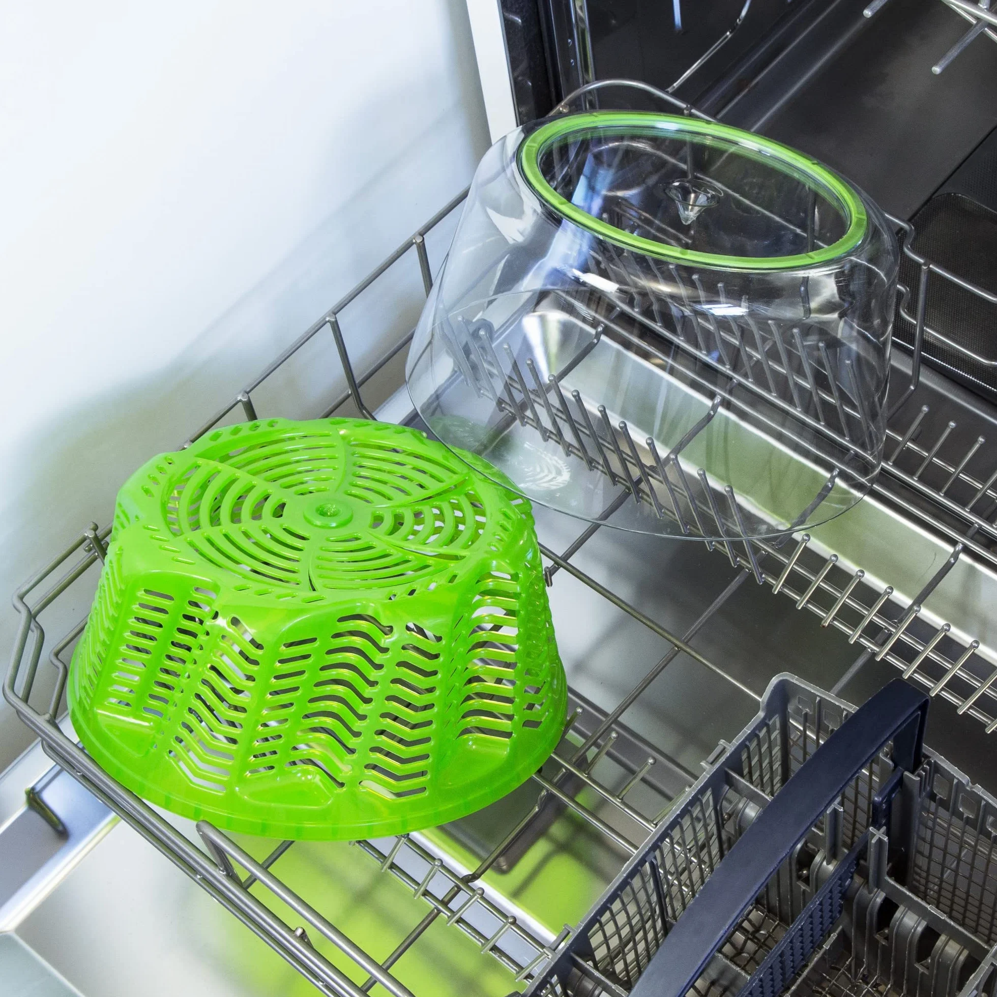 Zyliss Easy Spin 2 Salad Spinner, duża pojemność 6 l, plastik, zielony, unikalna technologia AquaVent™, zwijany przewód i system hamulcowy, antypoślizgowa podstawa/łatwe czyszczenie