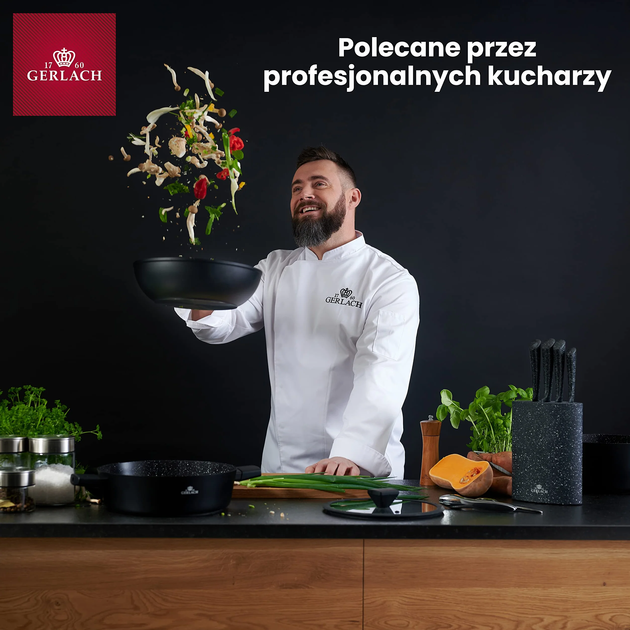 Gerlach Modern Zestaw Noży W Bloku Z Drewna Bukowego Do Kuchni 5 rodzajów Ostrza Stal Nierdzewna Drewno Bukowe Nóż Kuchenny Szefa Do Chleba Jarzyn