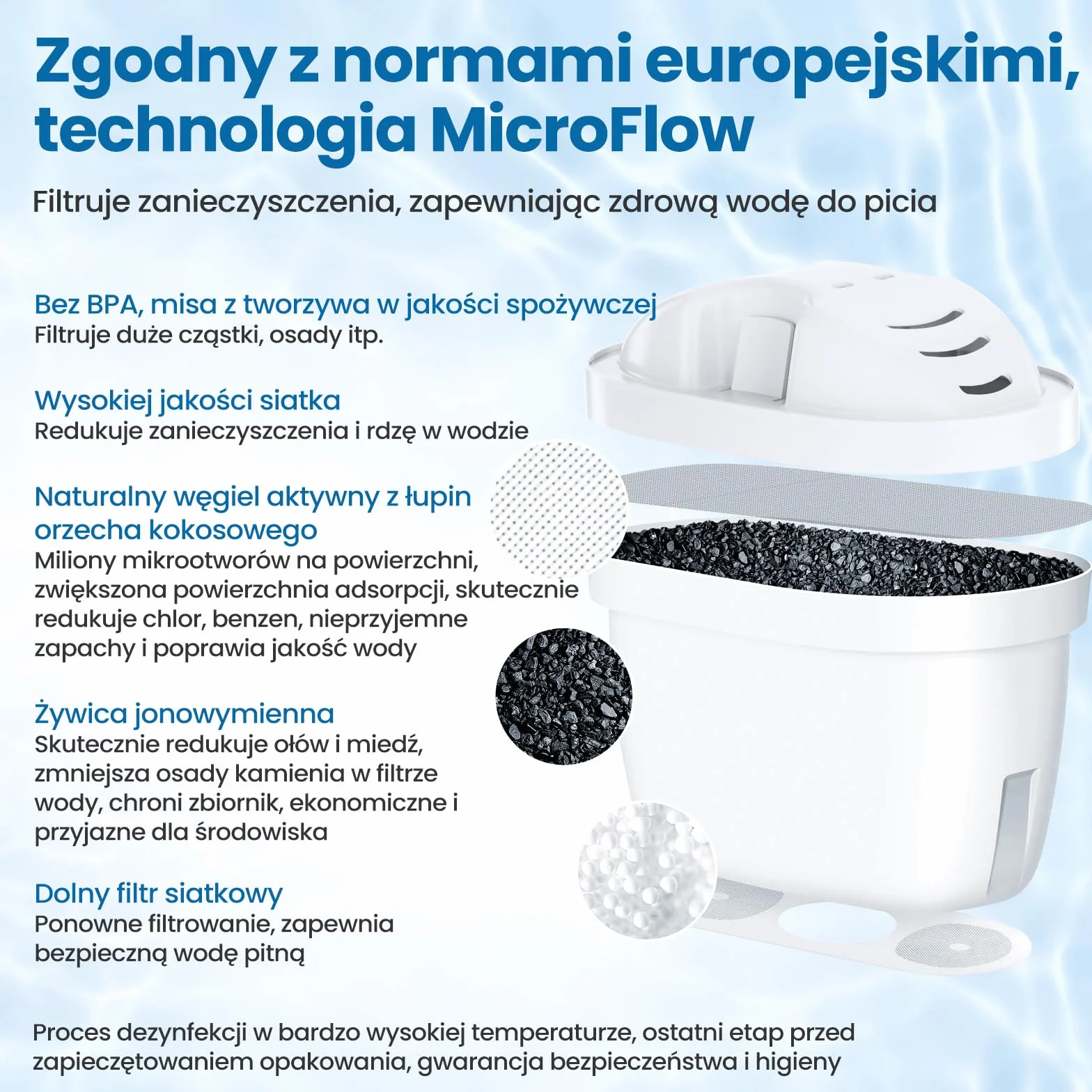 Mutital wkłady filtrujące do wody, 6 sztuk, zamiennik wkładów filtrujących Brita Maxtra+, kompatybilne z dzbankami Brita Marella, Style, Elemaris XL, Aluna, Mavea Elemaris System i Marella System