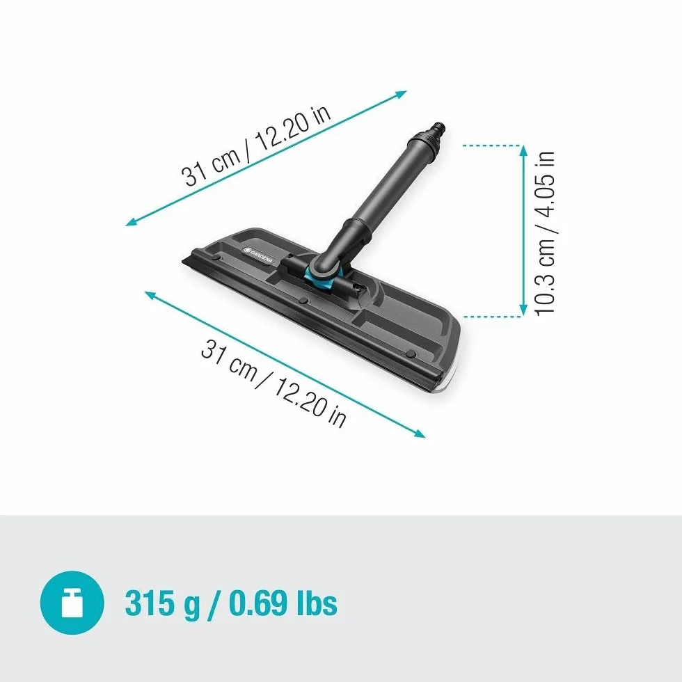 Gardena Myjka do okien Cleansystem: Przepływowa myjka do okien, wycieraczka z mikrowłókniną i ściągaczką, do małych i dużych powierzchni, możliwość podłączenia do węża z wodą (18808-20)