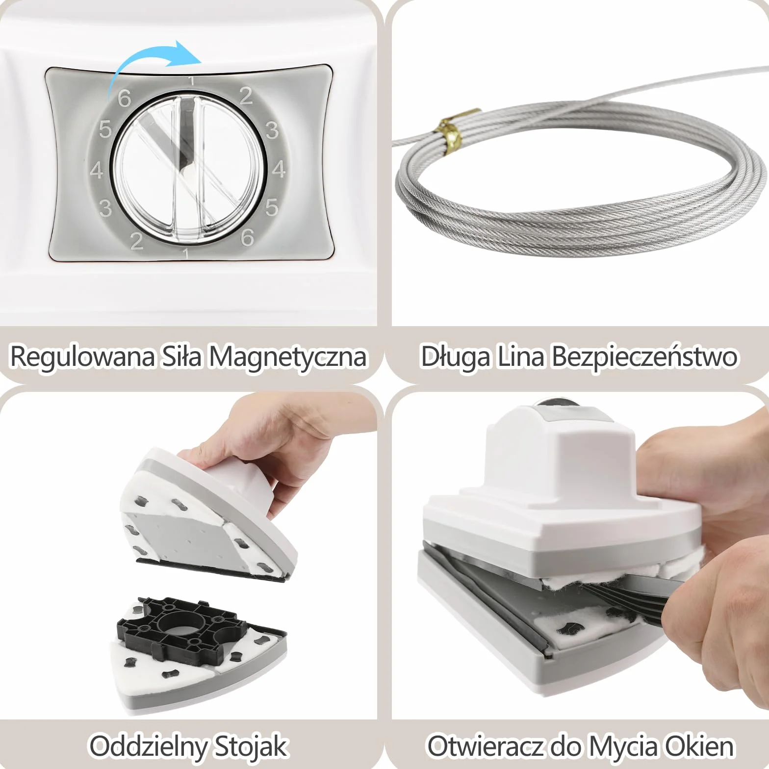 Mitclear Magnetyczna Myjka do Czyszczenia Okien, Środek do Czyszczenia Szkła, Dwustronna Szczotka do Czyszczenia Szyb w Wys Budynków(Szyby Pojedyncze/Podwójne Szybą) - Grubość 5-35mm