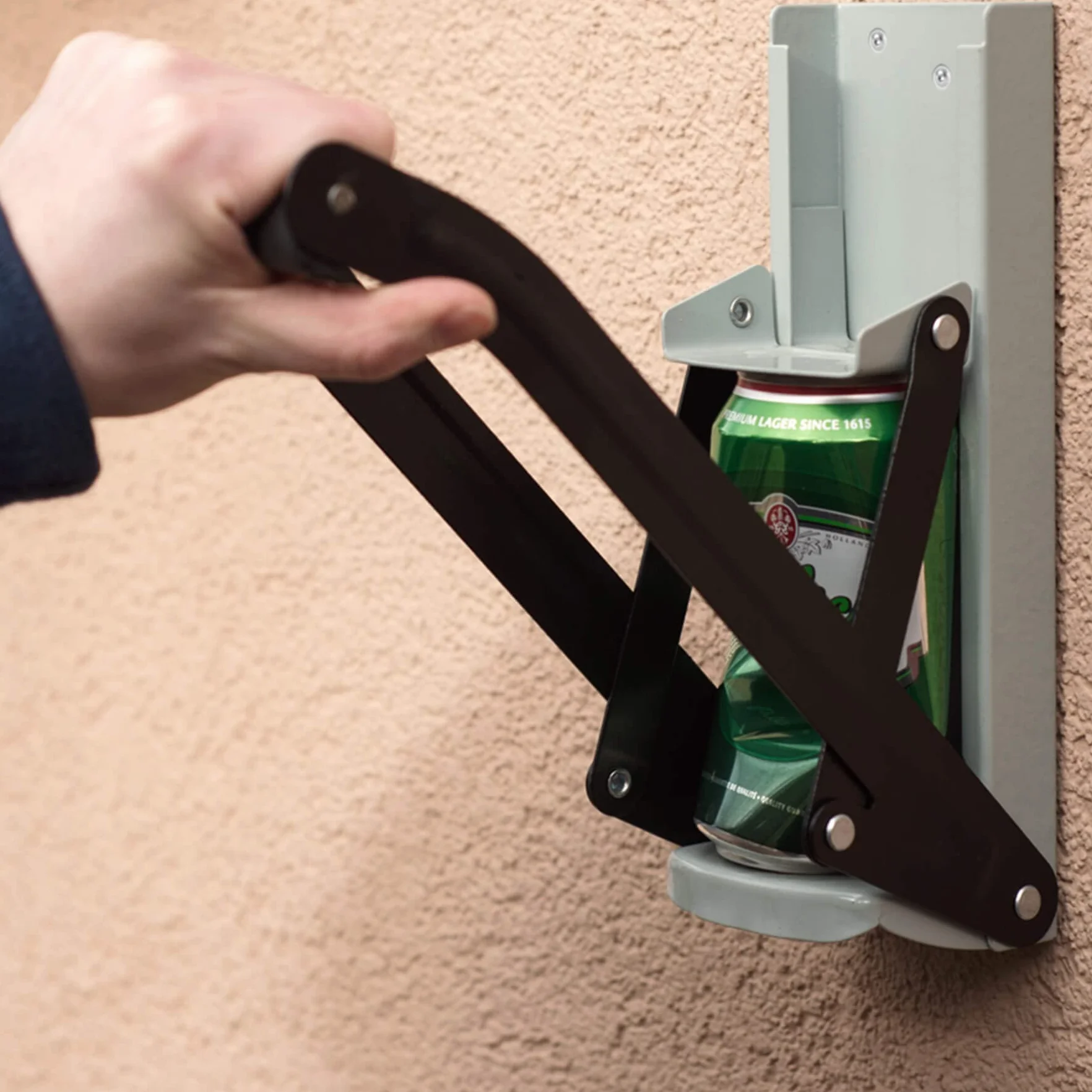 Retoo Kruszarka do puszek, prasa do puszek z otwieraczem do butelek do montażu na ścianie, prasa do puszek po piwie 500 ml, narzędzie do recyklingu w domu, kruszarka do piwa, butelek PET, puszek,