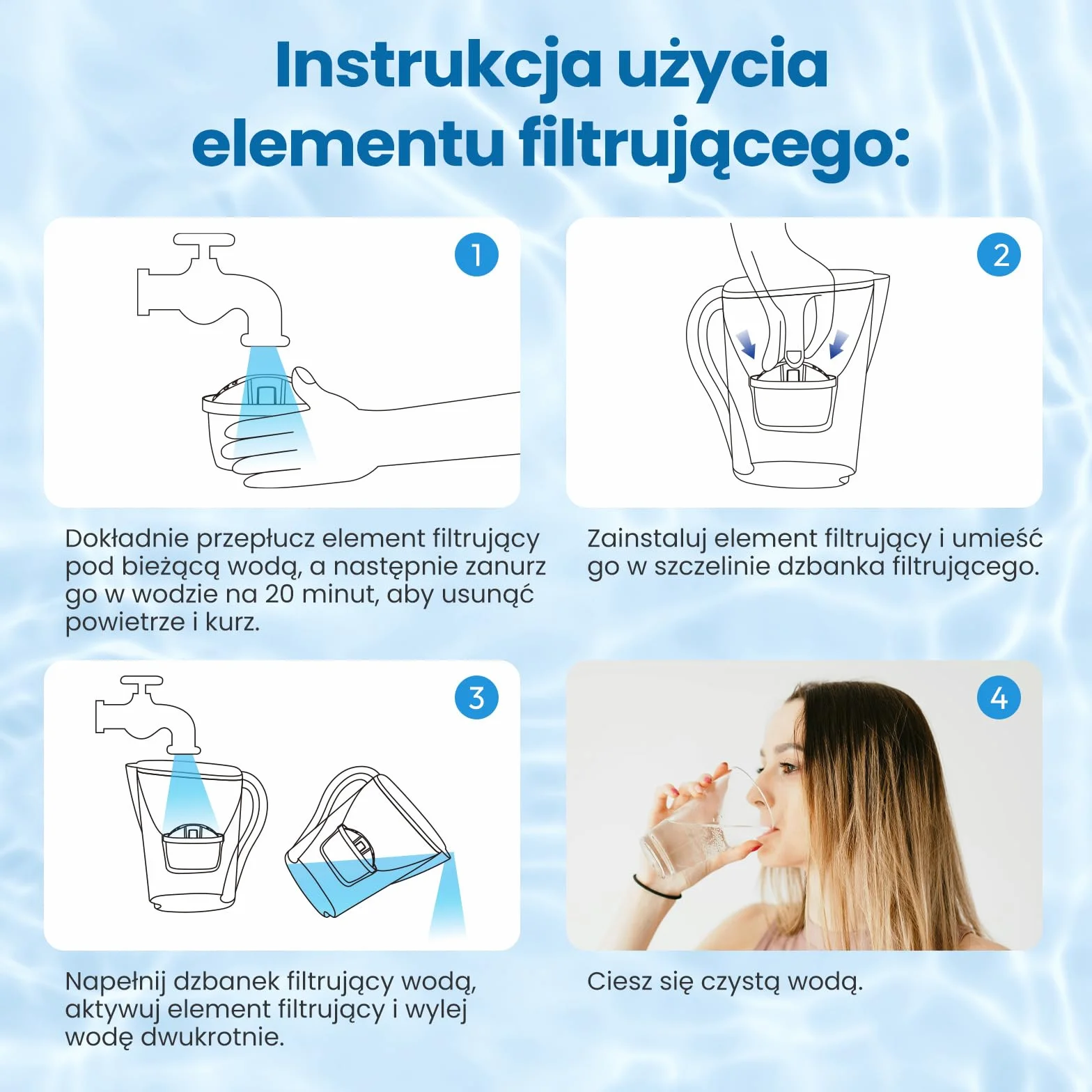 Mutital wkłady filtrujące do wody, 6 sztuk, zamiennik wkładów filtrujących Brita Maxtra+, kompatybilne z dzbankami Brita Marella, Style, Elemaris XL, Aluna, Mavea Elemaris System i Marella System