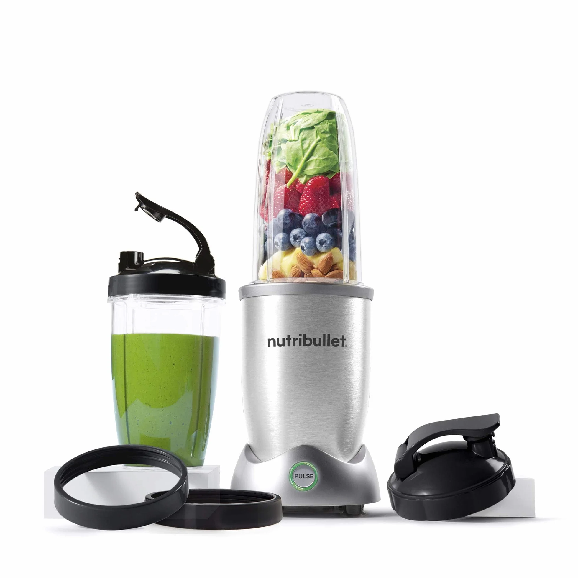 Nutribullet Pro 1200 Blender Elektryczny, Rozdrabniacz Wielofunkcyjny, Zlewka 700 ml i 900 ml, Czarny, NB120MB