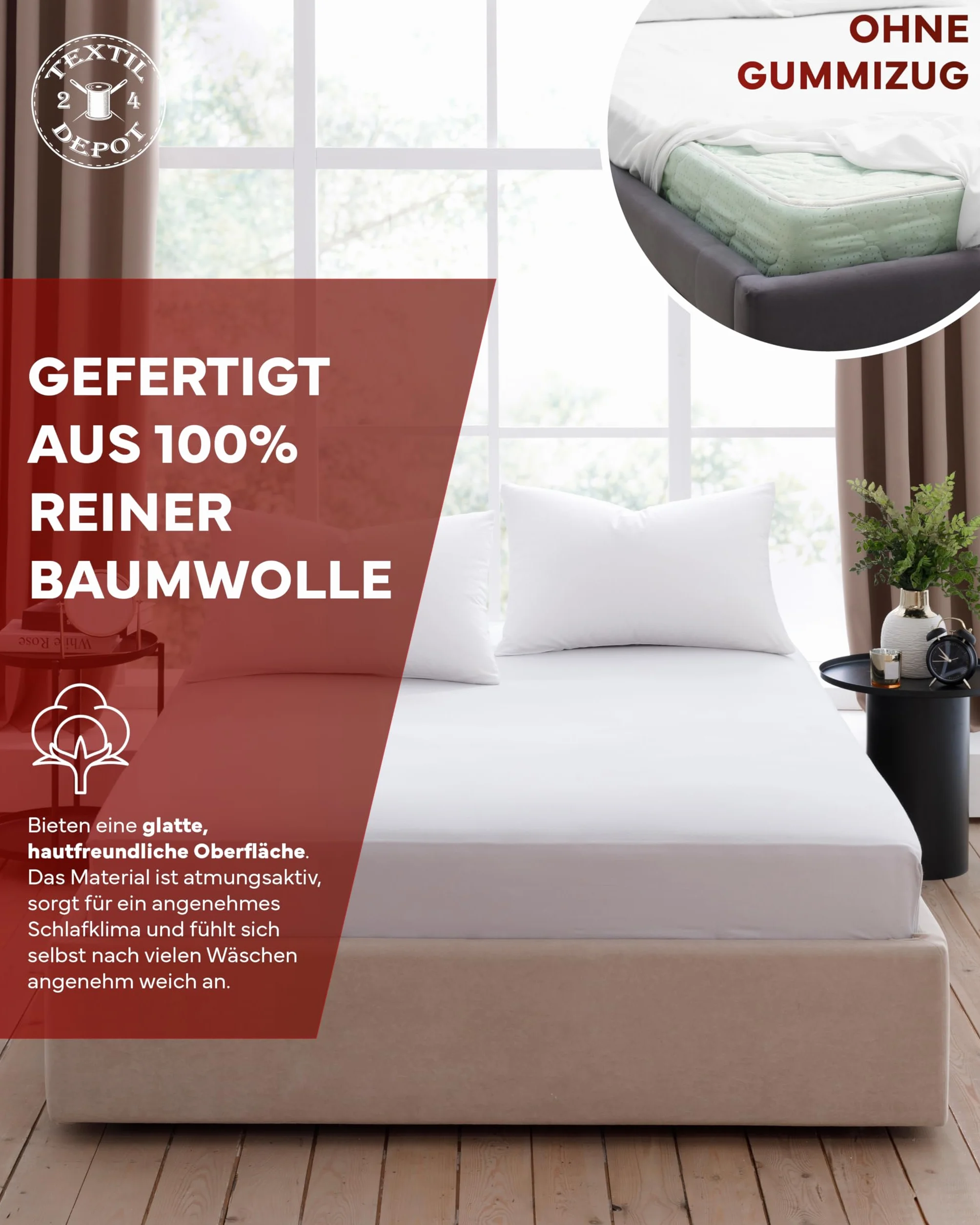 Gładkie płaskie prześcieradło 150 x 200 cm białe 100% bawełna bez gumki