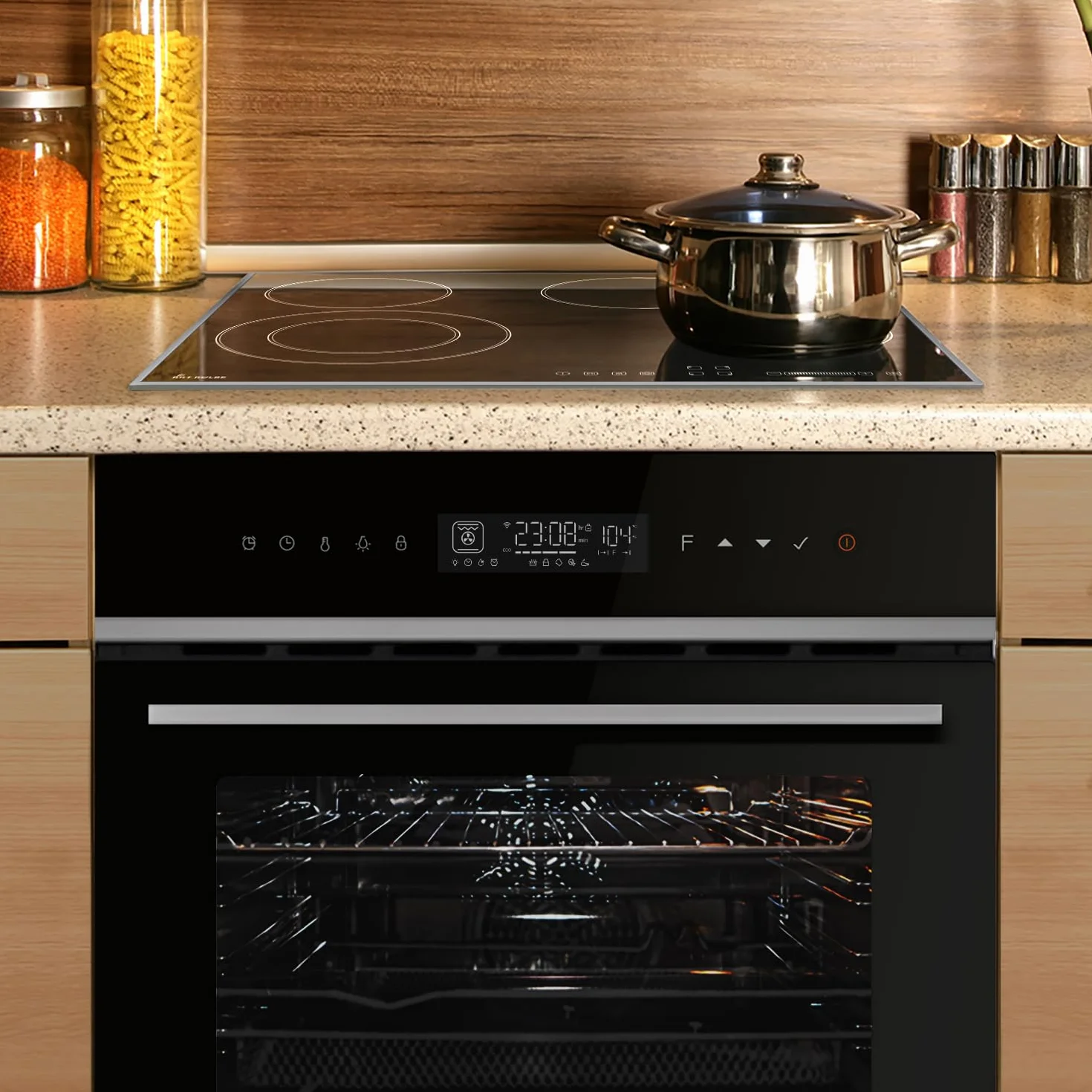 Kuchenka: 60cm piekarnik do zabudowy EB8317HC + 59cm płyta ceramiczna CH5901AL | Rotisserie | funkcja pizzy | grill | cyrkulacja powietrza | gorące powietrze | automatyczny timer | SET8317HCCH59AL