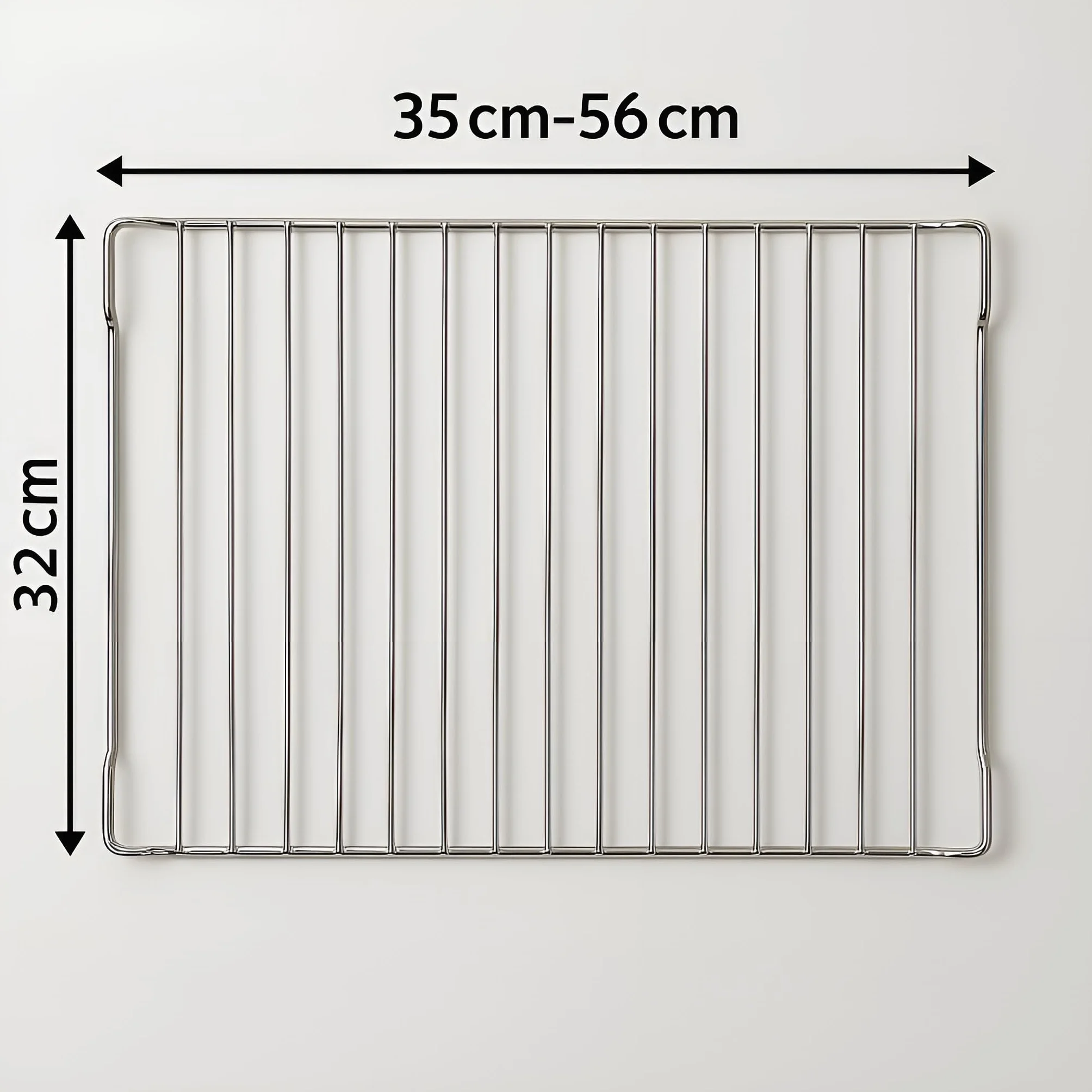 MIRTUX - Kratka do piekarnika Model uniwersalny - szerokość 32 cm i długość wysuwana/regulowana od 35 (rozmiar minimalny) do 56 cm (maksymalny rozmiar)
