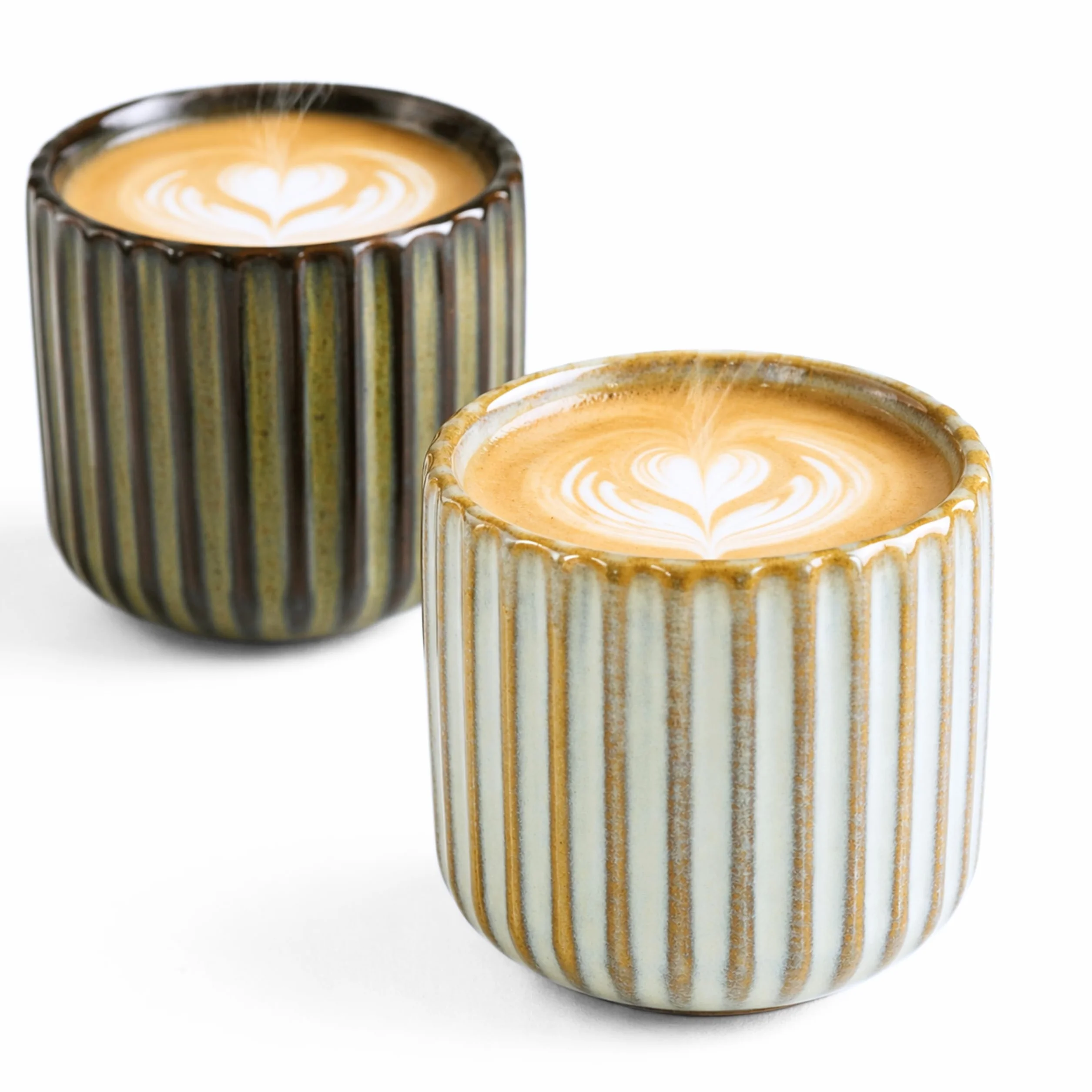 Zestaw 2 filiżanek do espresso 180 ml bez uchwytu, ceramika o grubych ściankach, izolacja termiczna, ceramika, unikalne kolory, espresso / mokka/filiżanka do herbaty, można myć w