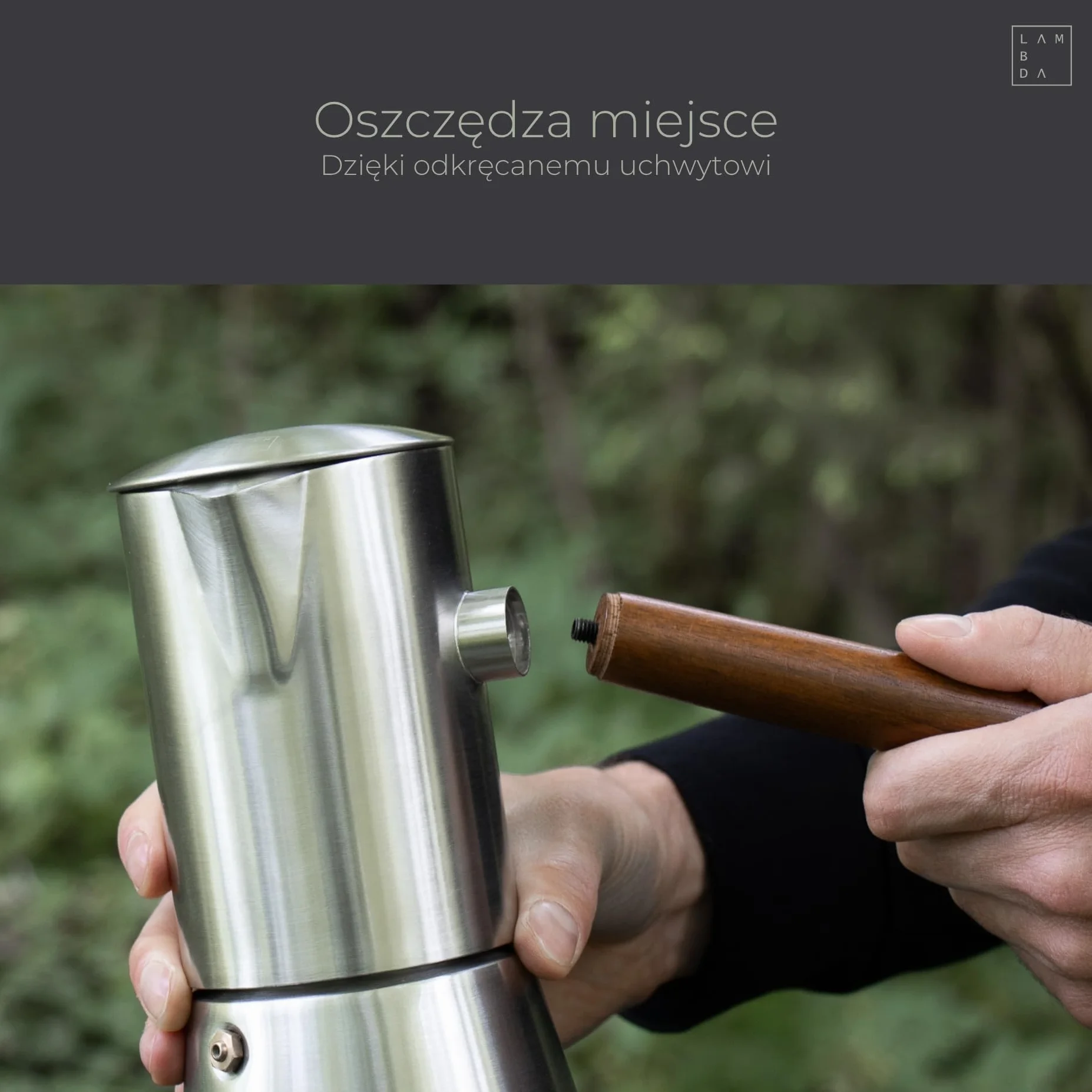 LAMBDA COFFEE VESUV zaparzacz do espresso ze stali nierdzewnej, nadaje się do kuchenek indukcyjnych, do użytku wewnątrz i na zewnątrz (200 ml – 3-4 filiżanki), dzbanek do kawy, indukcyjny