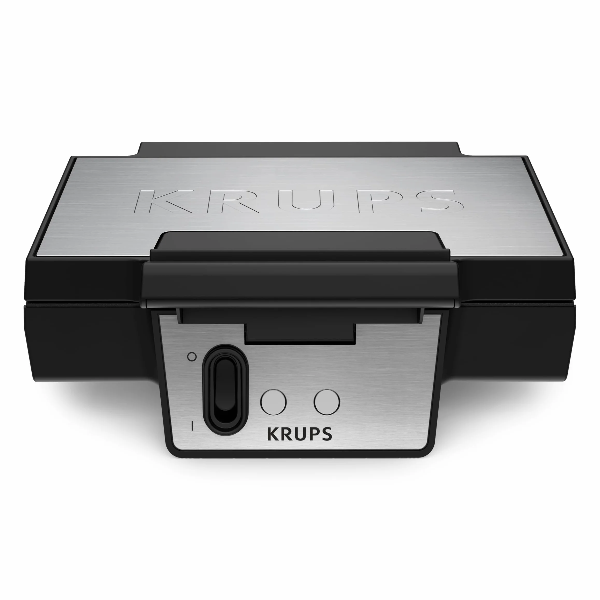 Krups FDK261 Iconic Gofrownica, moc 850 W, płyty nieprzywierające z powłoką ceramiczną, ikoniczne wzornictwo, pionowe przechowywanie, przyjazny dla użytkownika, srebrny/czarny