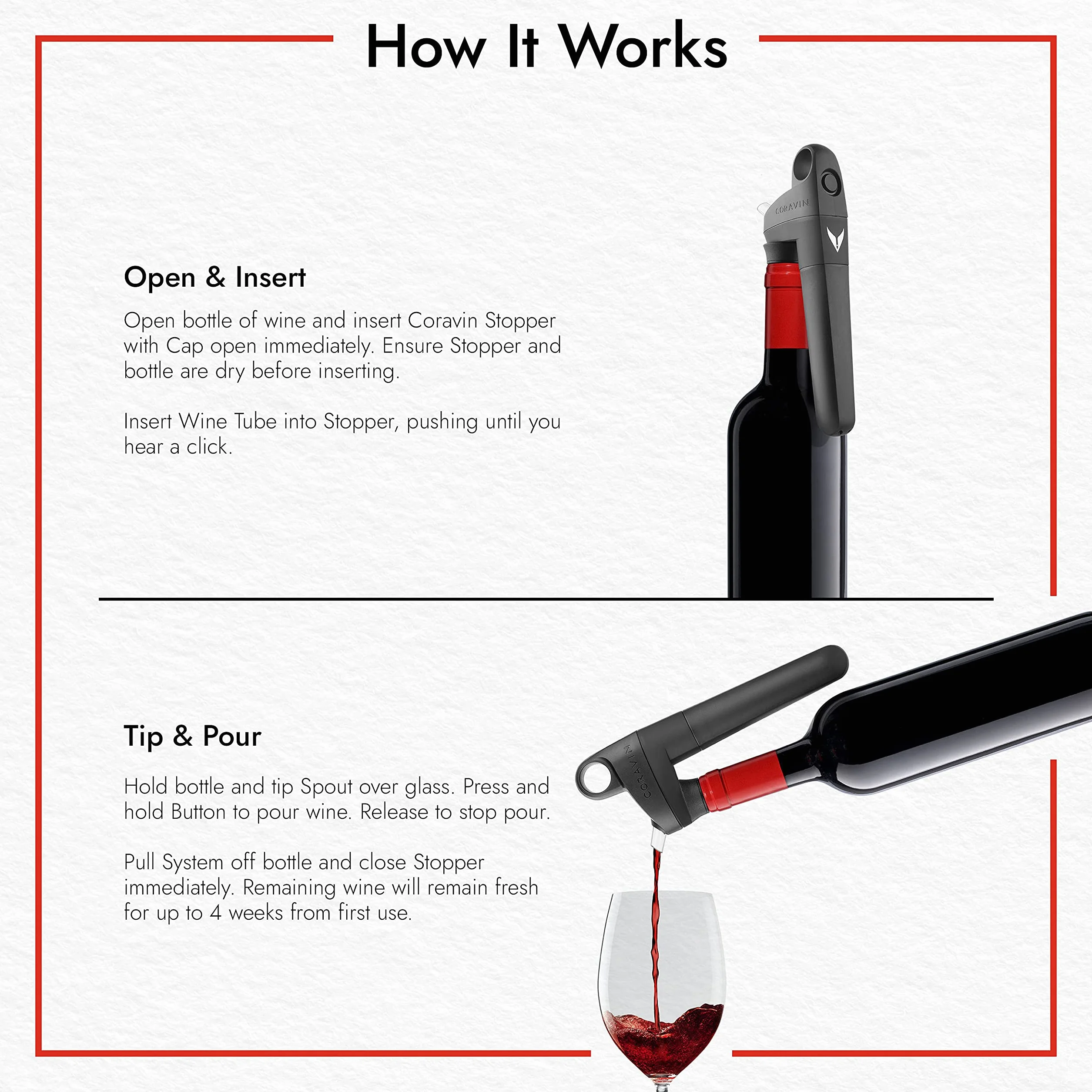 Coravin Pivot silikonowe zatyczki do wina | Kompatybilny z Pivot System konserwacji wina | Przechowuje wino do 4 tygodni - 6 opakowań