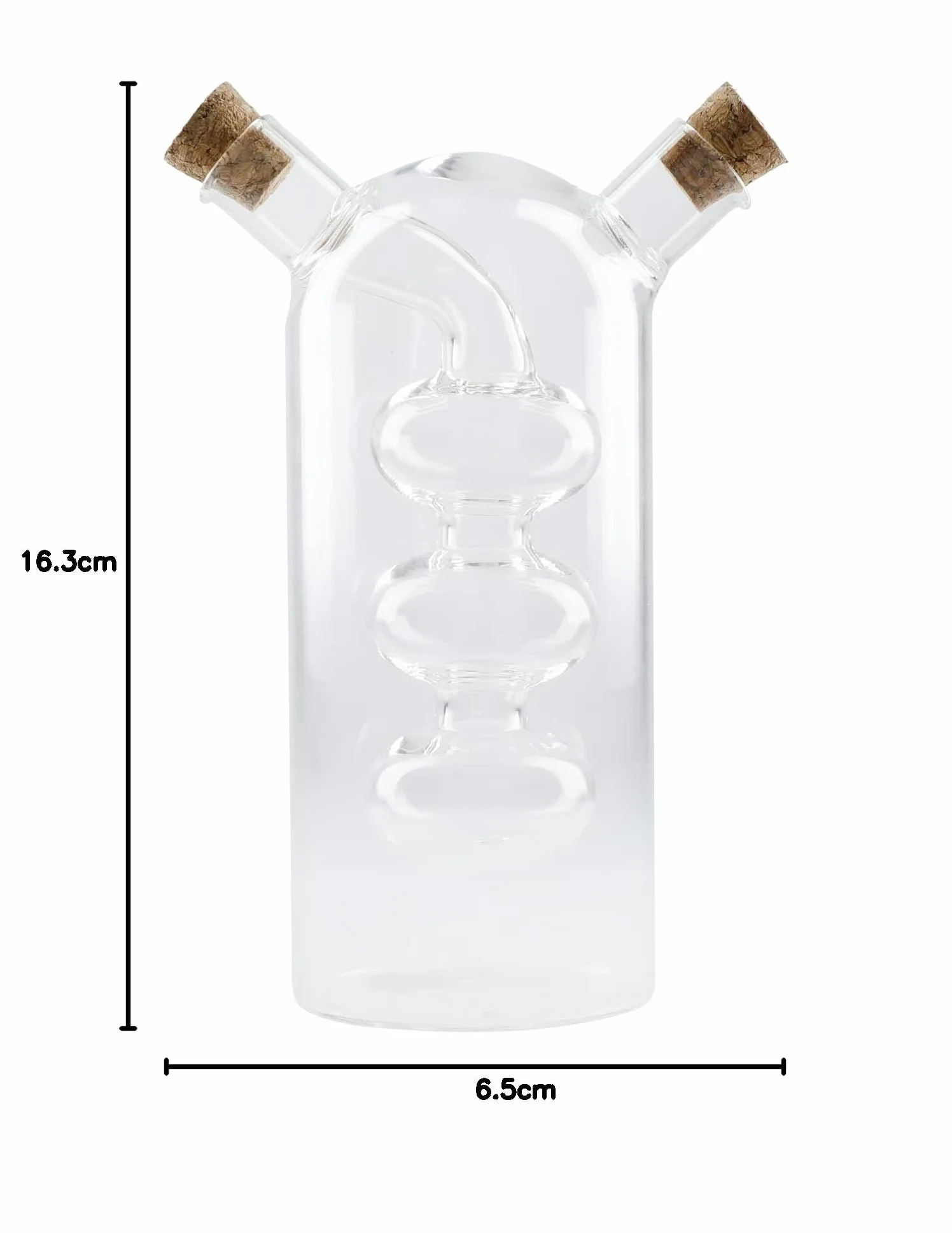 KitchenCraft World of Flavours szklany dozownik oleju i octu 2 w 1, 100 + 300 ml