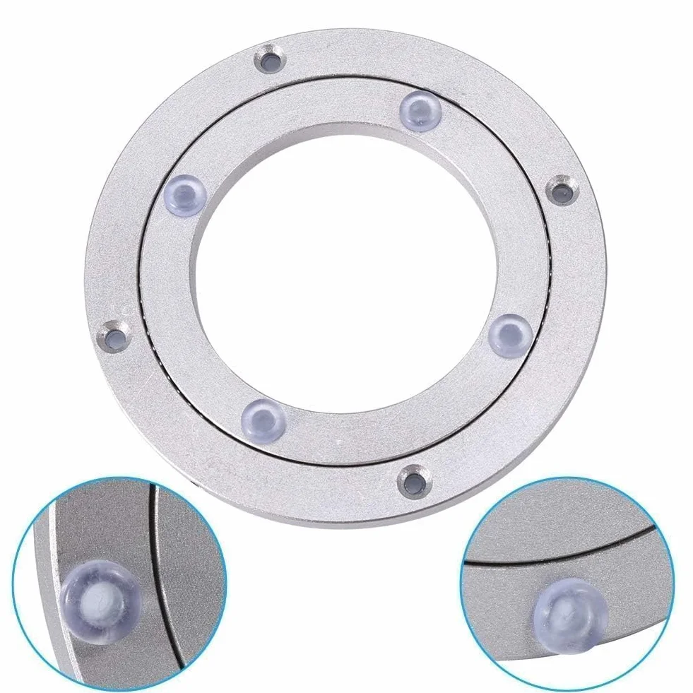 Obrotowy gramofon, plyta obrotowa aluminiowa, wytrzymała konstrukcja dla jadalni, gładki talerz obrotowy stół jadalny 25 cm