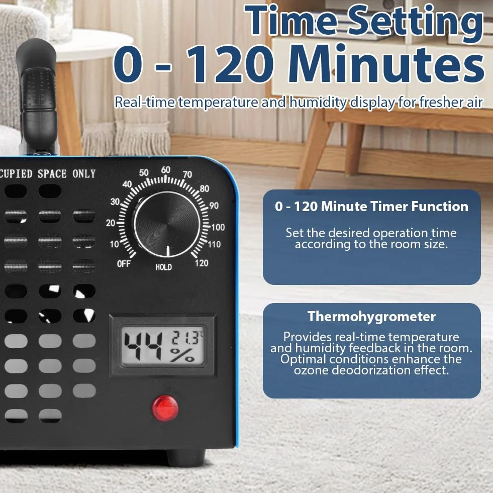Vicloon Generator ozonu 60000 Mg/H, Ozon Home Oczyszczacz powietrza 600 ㎡, ozonator timerem, ozonator do samochodu, mieszkania, biura, garażu